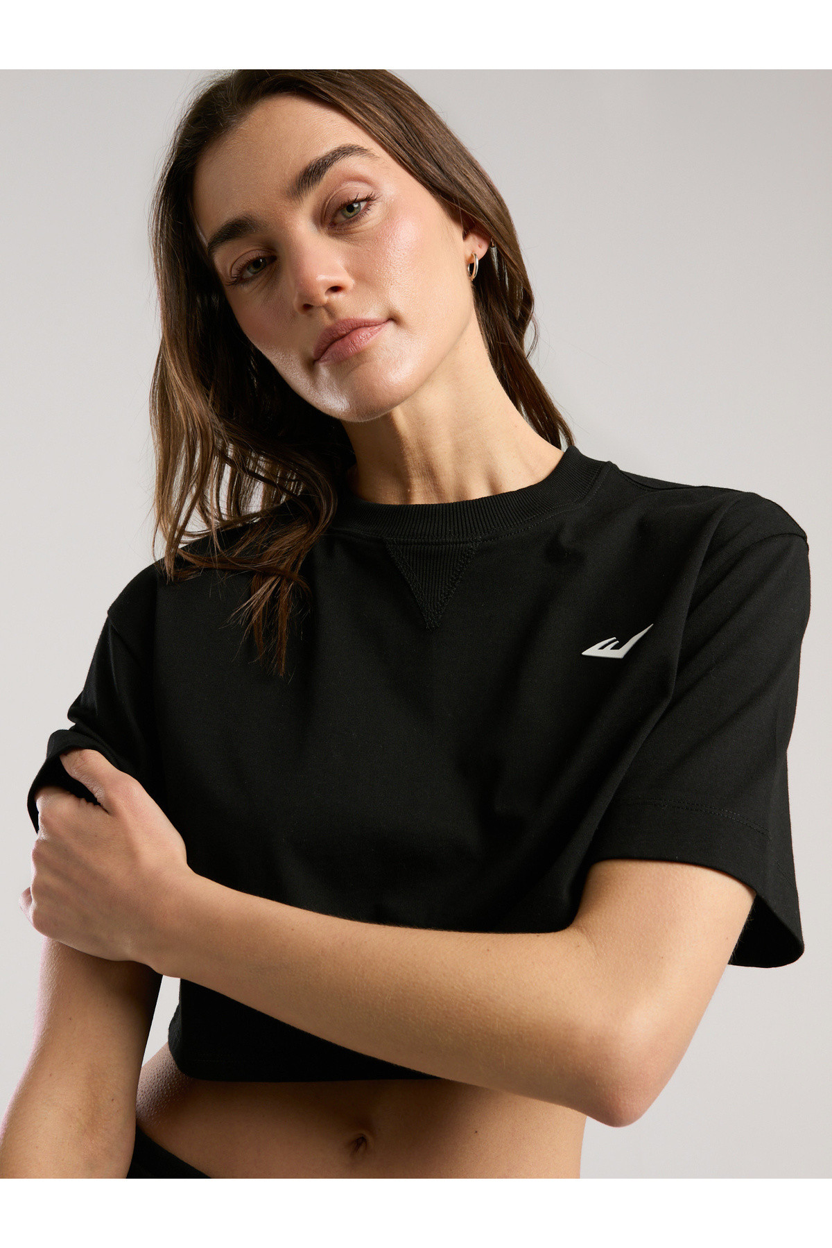 EVERLAST Ever Classics Wmn Comfort Siyah Kadın Crop Tişört görsel 3