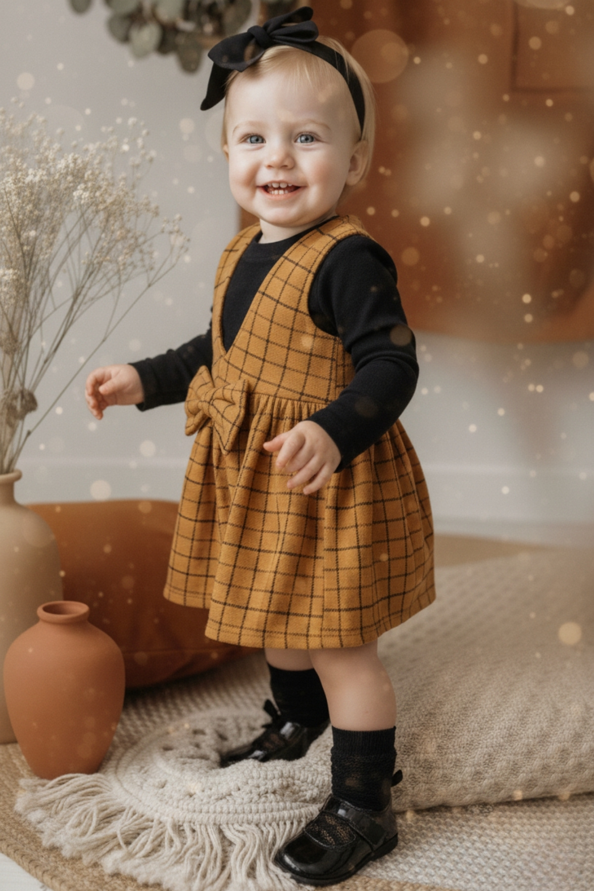 Parla Kids Kız Bebek Hardal Anna Jile Bandana Takım fotoğrafı 2 (önizleme)