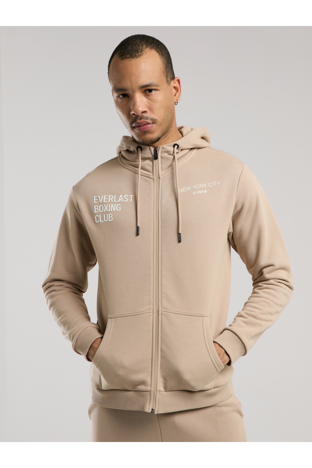 EVERLAST Boxing Club Regular Kum Erkek Full Zip Kapüşonlu Sweatshirt görsel 3