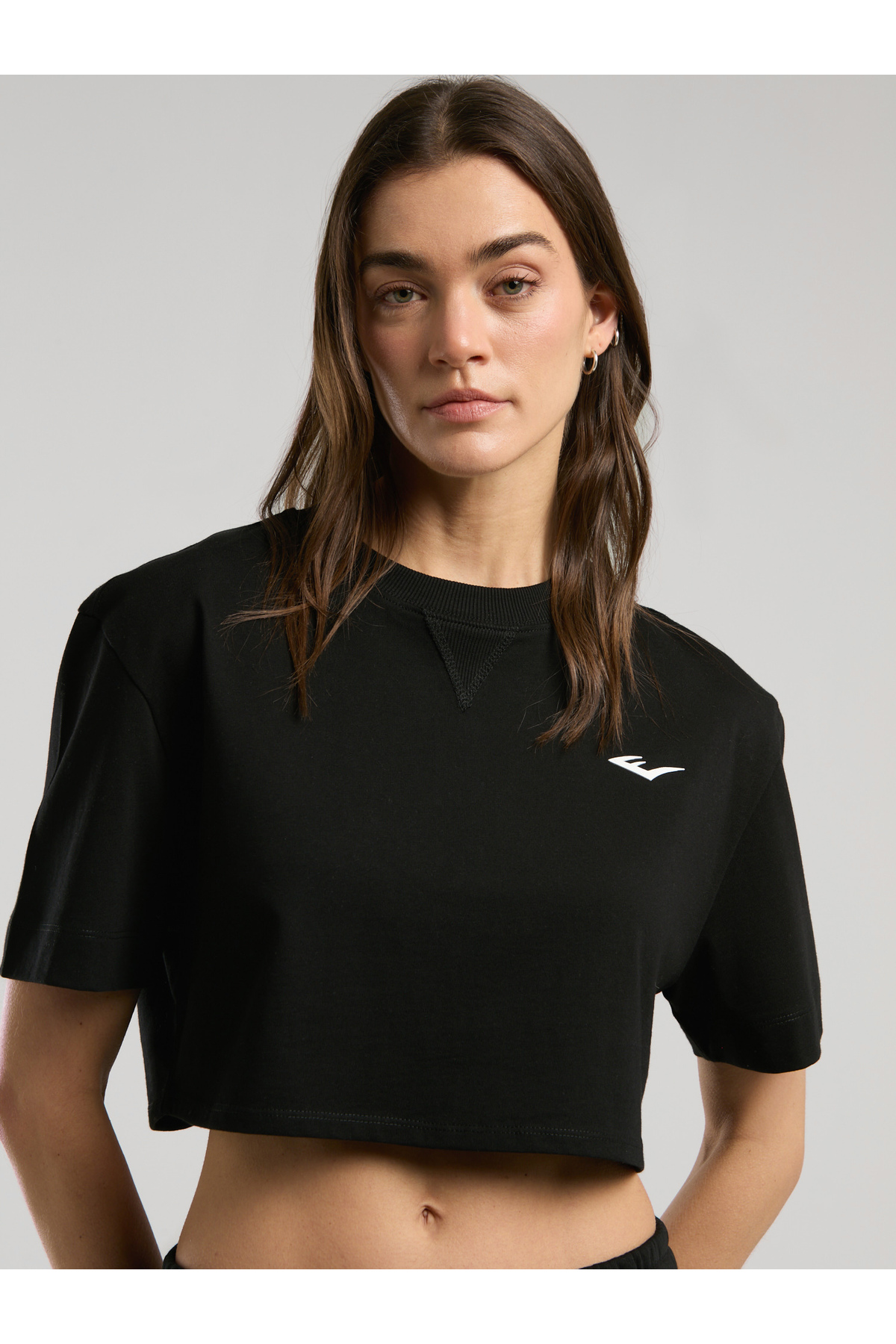 EVERLAST Ever Classics Wmn Comfort Siyah Kadın Crop Tişört görsel 2