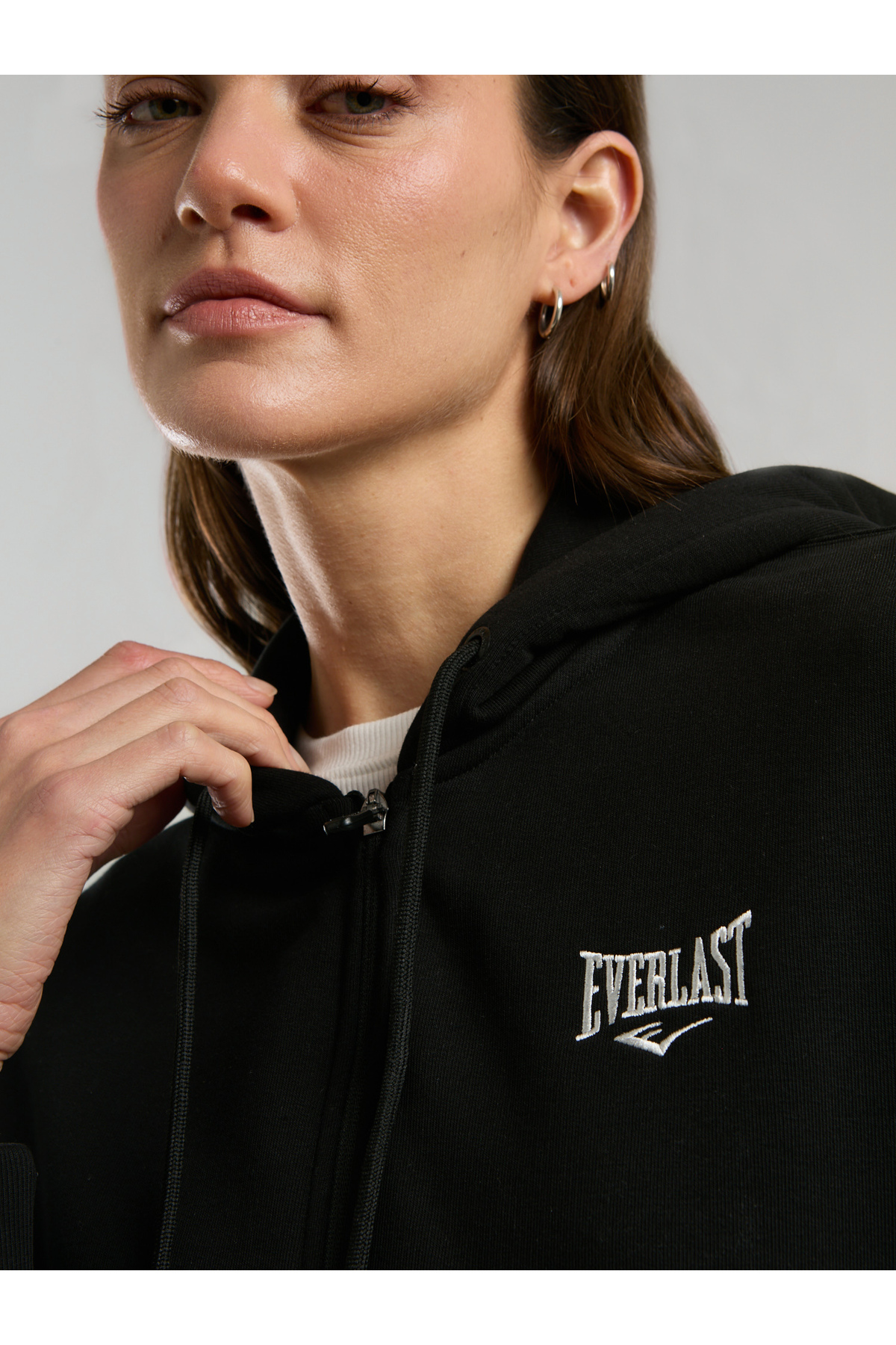 EVERLAST Ever Classics Wmn Siyah Kadın Kapüşonlu Full Zip Sweatshirt görsel 4