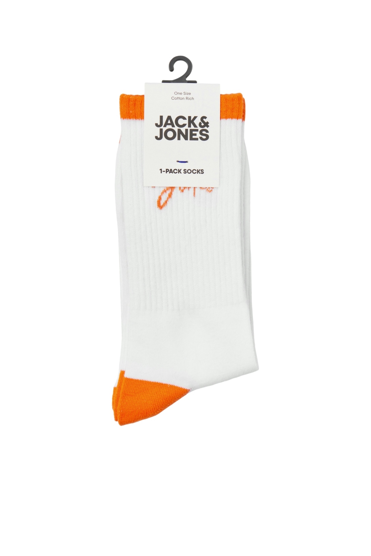 جوراب مردانه راسته | جک اند جونز Jack & Jones 12252044-Whıte Oran - تصویر 2