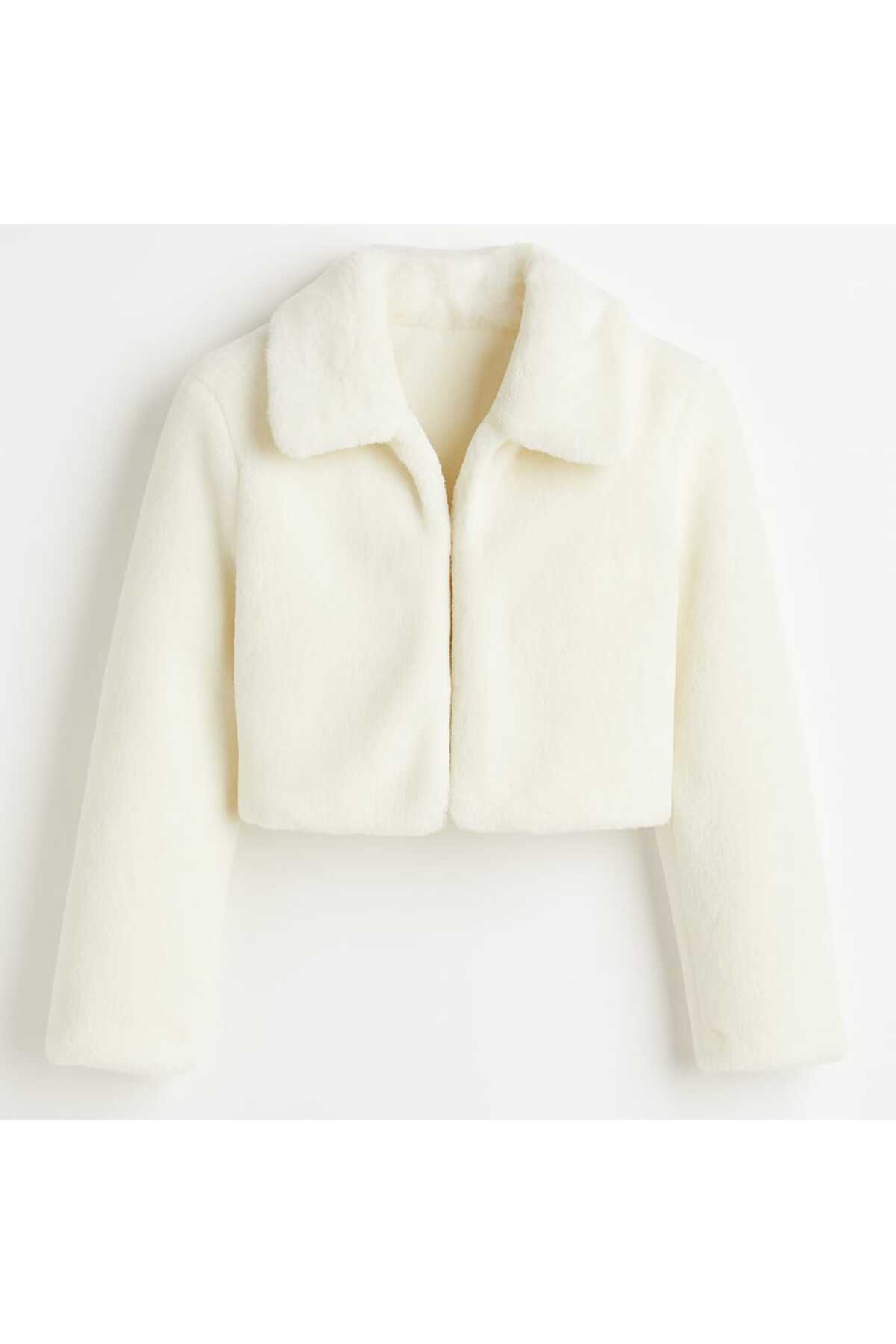 falcomini  Kız Çocuk Bolero Peluş Ceket İnci Kapamalı - Görsel 4