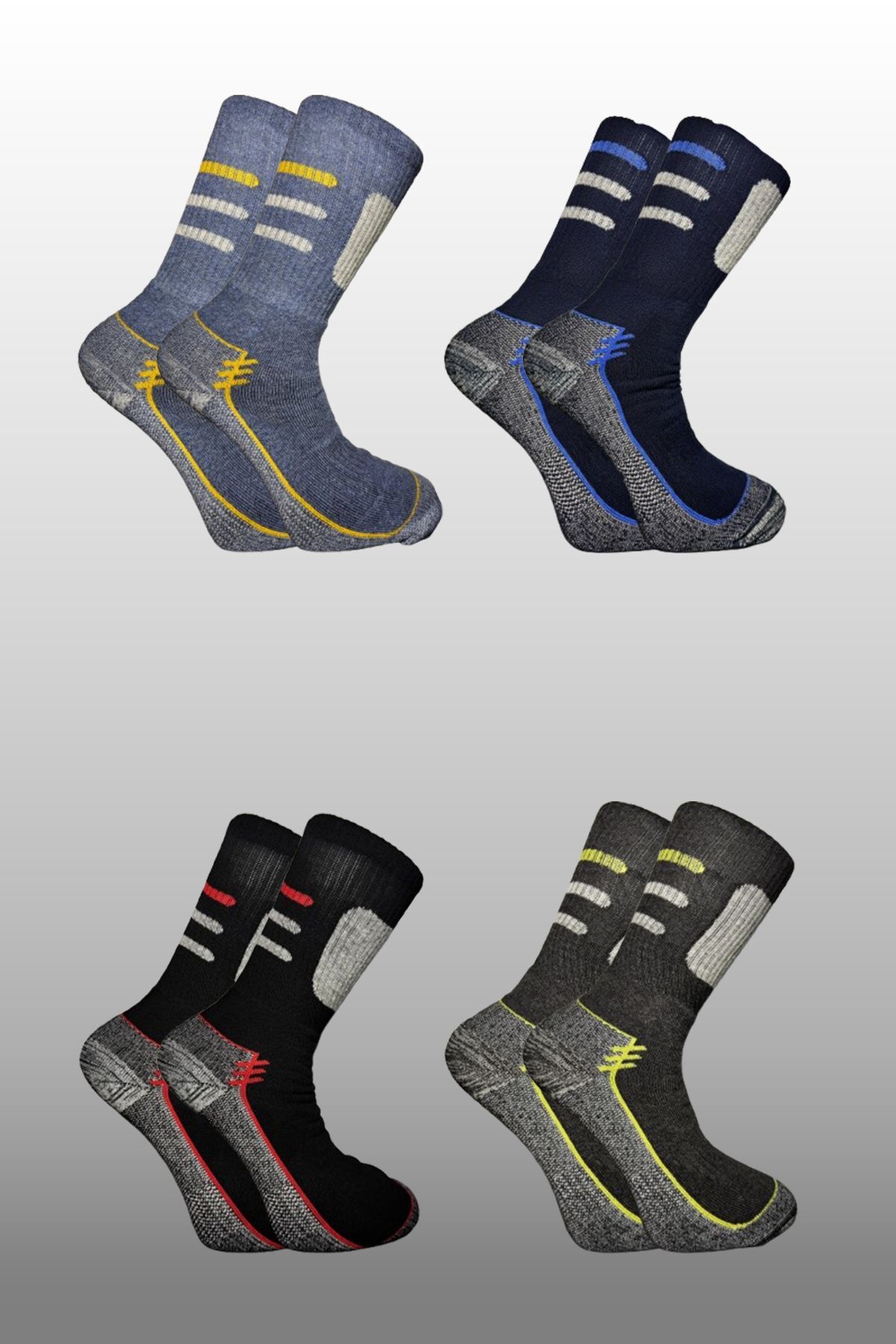 KARDEŞLER ÇORAP Erkek Trekking Yürüyüş Soket Çorap 4'lü Paket görsel 3