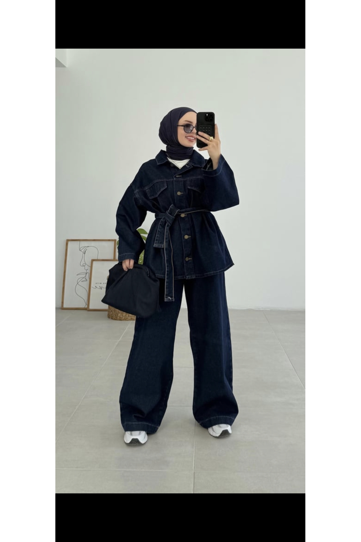 MissPul  Bağlamalı Gömlek Pantolon Kot Takım - Görsel 2