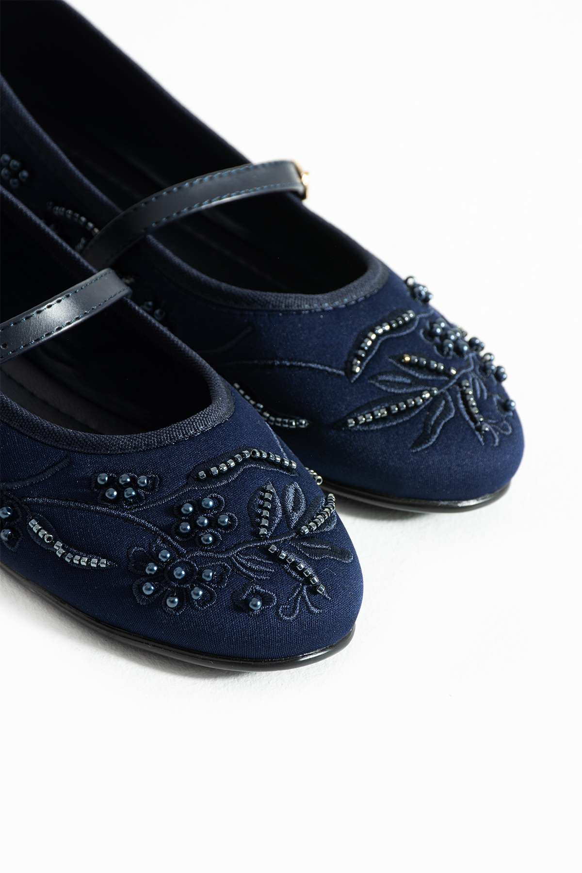 Bufu  Milan Kadın Çiçek Desen Babet , Sucuba İnci Detay Babet - Görsel 6