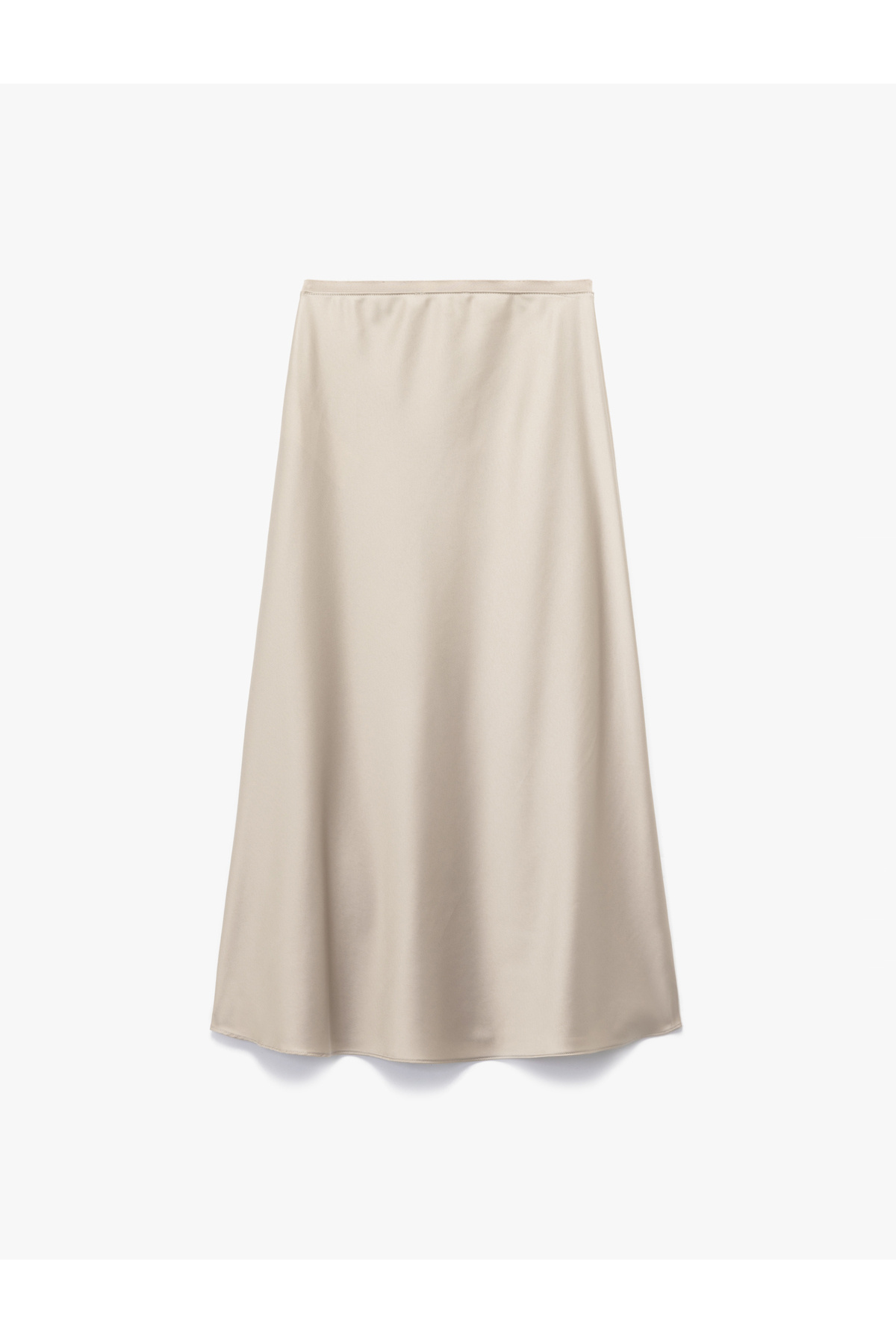 دامن میدی ساتن با برش ماهی و کمر کشی کوتون