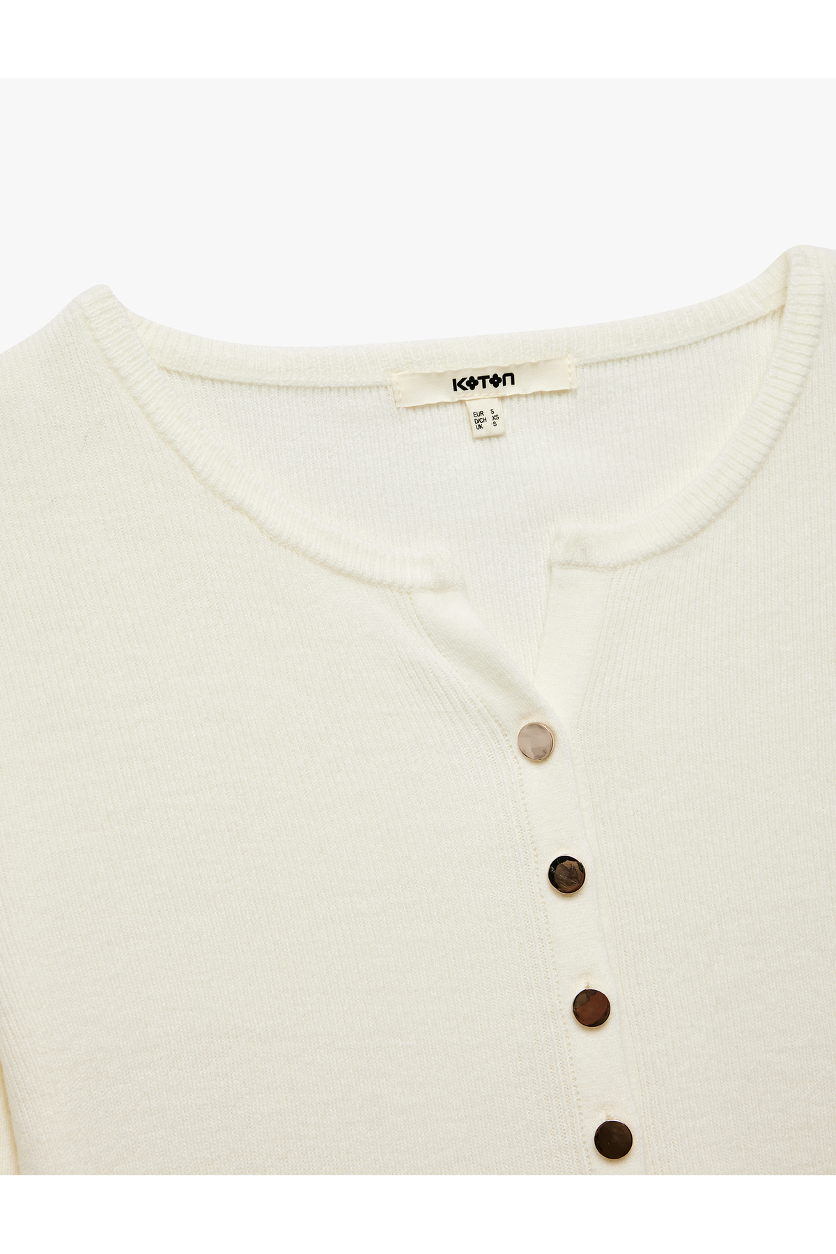 Koton  Uzun Kollu Bisiklet Yaka Triko Hırka - Görsel 5