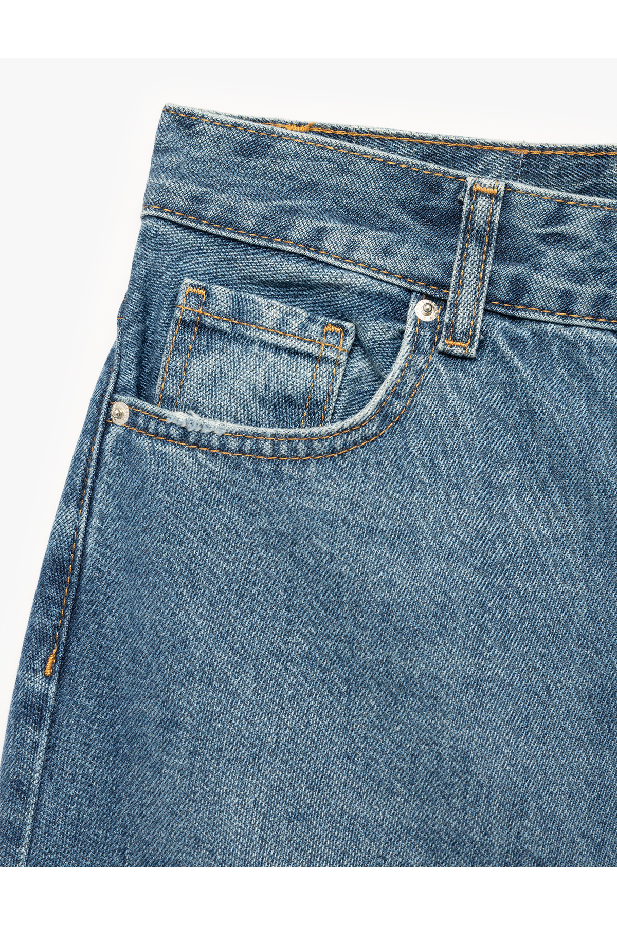 شلوار جین کتون پنبه‌ای راسته جیب‌دار