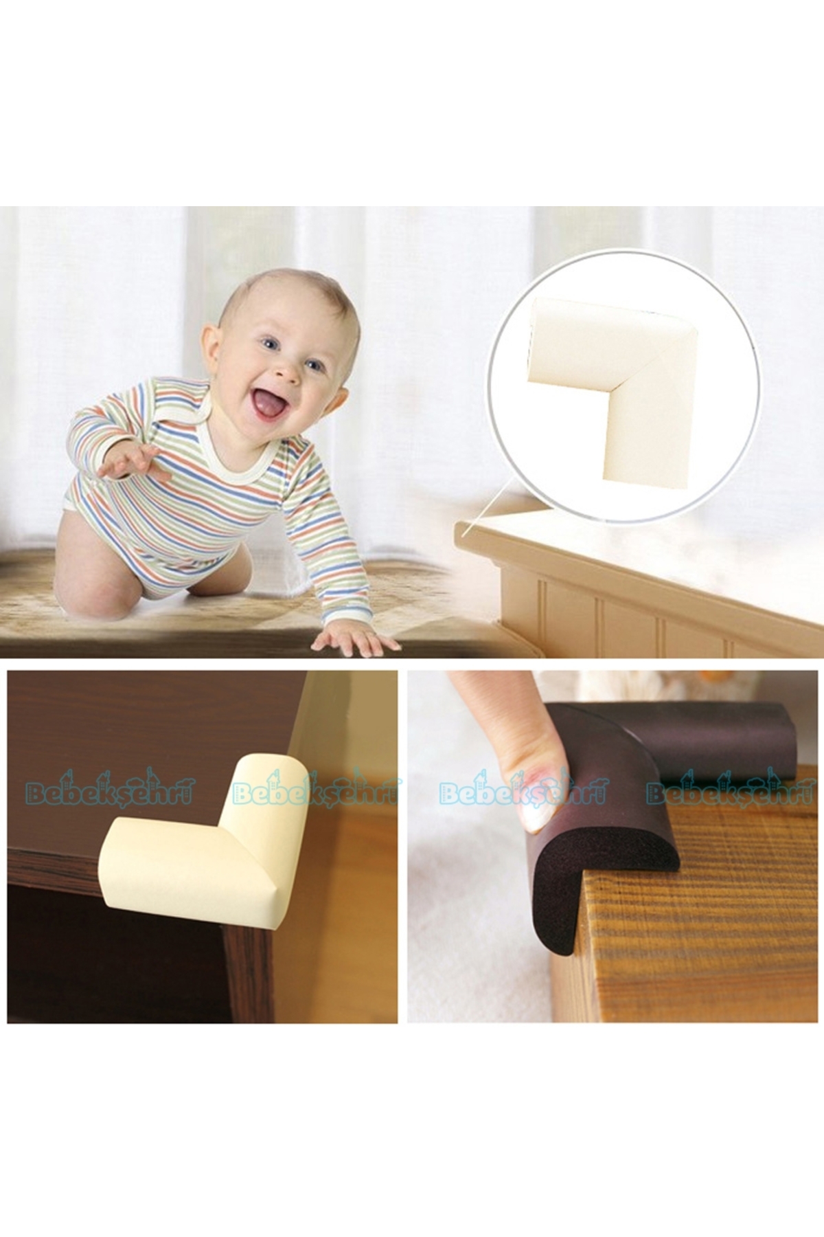 Evokids Kauçuk Köşe Koruyucu 4lü (Krem) fotoğrafı 2 (önizleme)