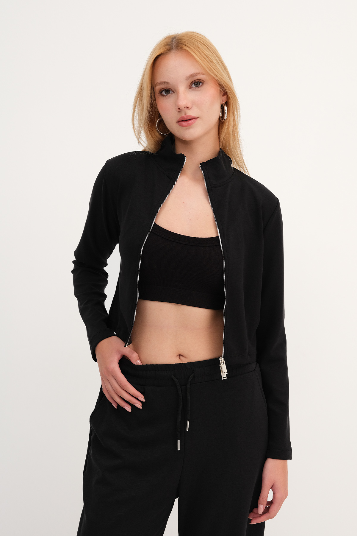 Addax  Çift Fermuarlı Modal Hırka H12053 - Görsel 2