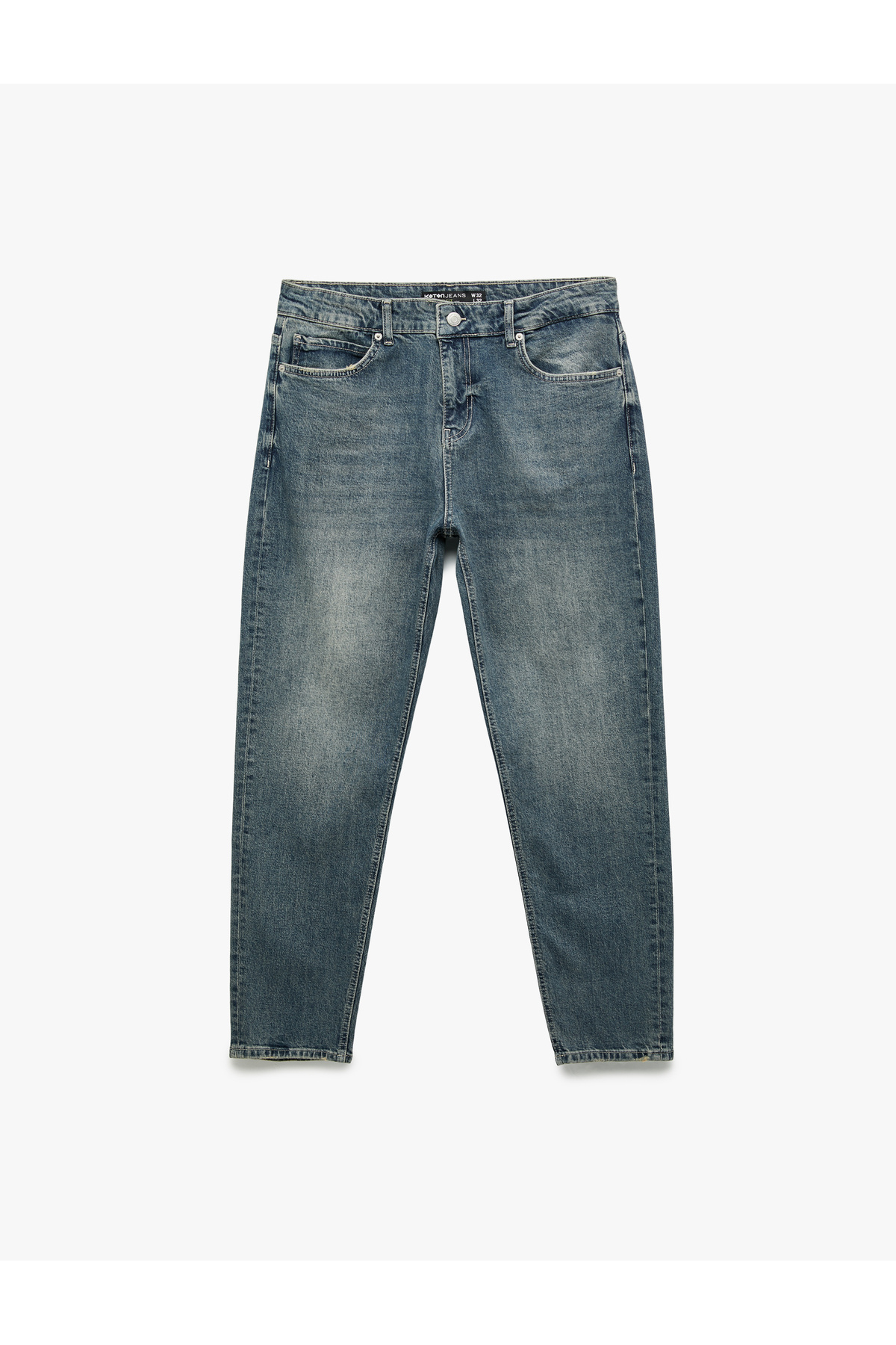 Koton Pamuklu Normal Bel Tapered Fit Jean Pantolon görsel 4