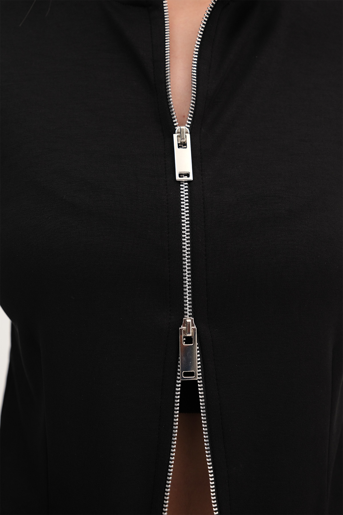 Addax  Çift Fermuarlı Modal Hırka H12053 - Görsel 3