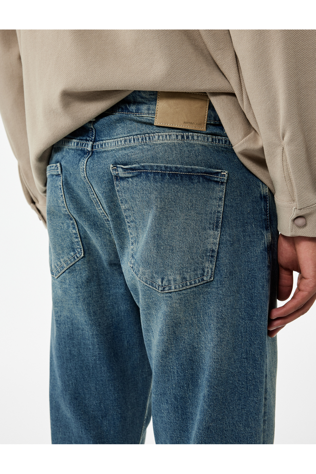 Koton Pamuklu Normal Bel Tapered Fit Jean Pantolon görsel 3