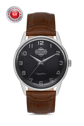 Nacar SAFİR CAM KLASİK KAHVERENGİ ERKEK KOL SAATİ NC34-290865-ALL2