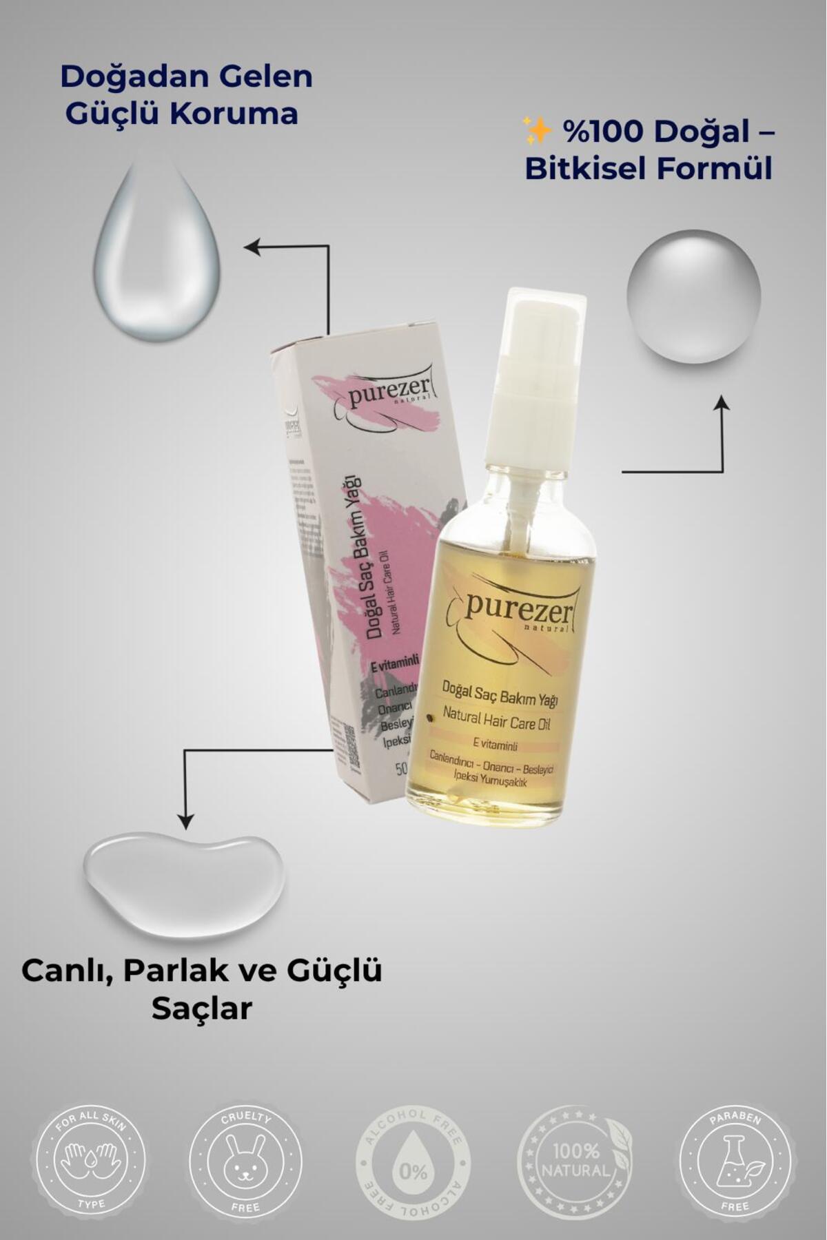 Doğal Saç Bakım Yağı 50 ml | E Vitaminli Bitkisel Içerik | Canlandırıcı Ve Besleyici — SSMPRZRSÇBKM — تصویر 2 از 7