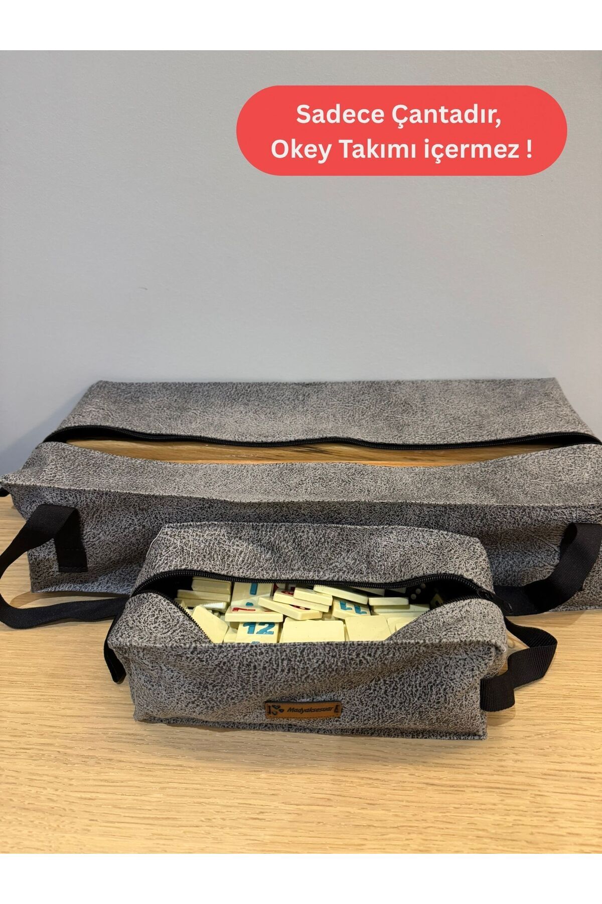 Mady Aksesuar Okey Takım Çantası Kırçıllı Gri, Okey Takımı İçermez !