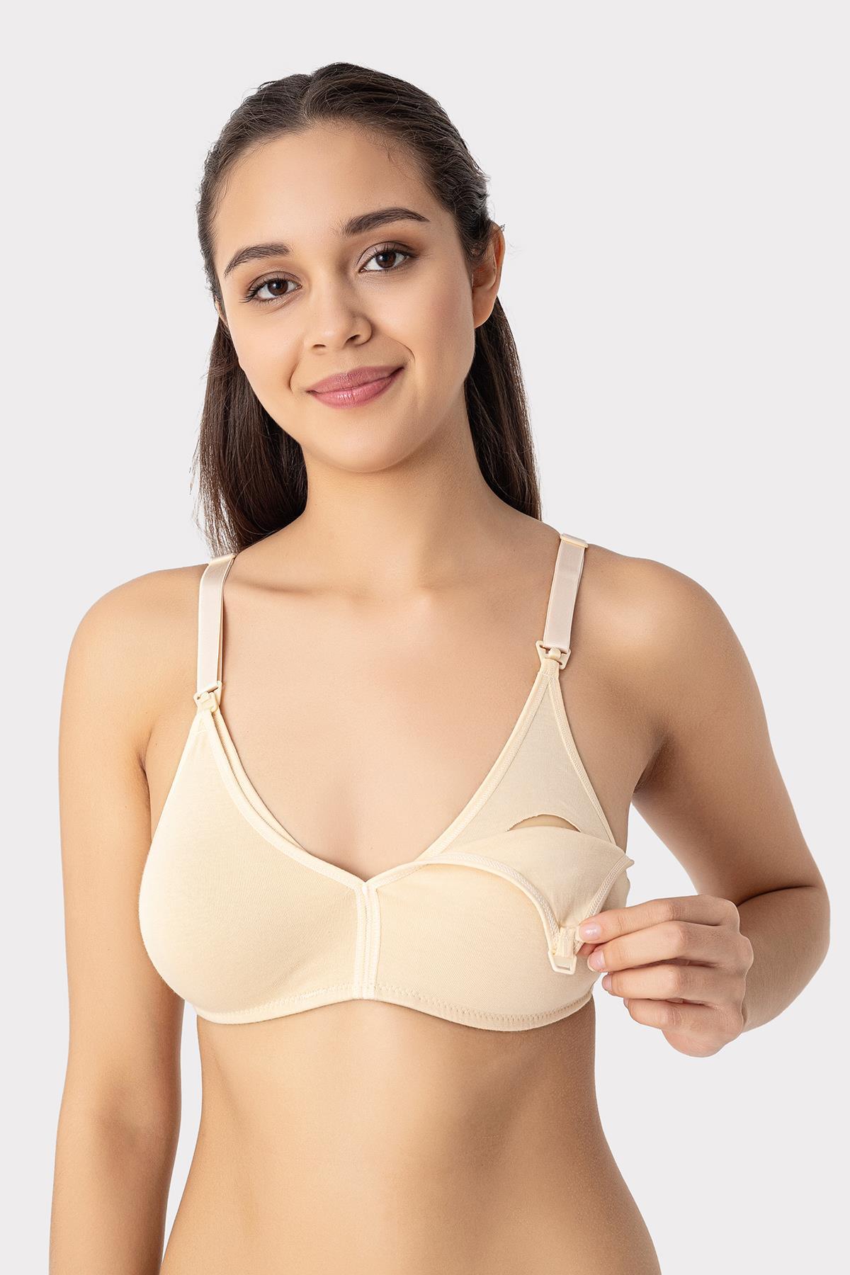 Arma Yıldız 3 Adet Renkli Kadın Pamuklu Emzirme Sütyeni Desteksiz Balensiz Hamile Lohusa Esnek Yumuşak fotoğrafı 3 (önizleme)