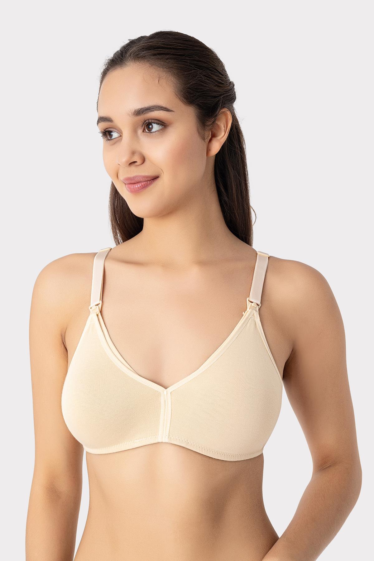 Arma Yıldız 3 Adet Ten Kadın Pamuklu Emzirme Sütyeni Balensiz Hamile Lohusa Esnek Yumuşak Kumaş fotoğrafı 5 (önizleme)