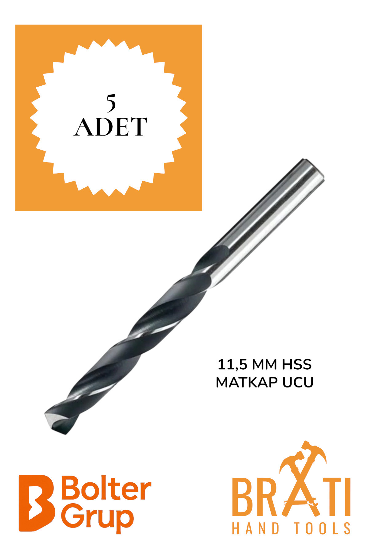 11.5 Mm Hss Drill Bit 5-Pack Metal Aluminum Plastic Steel Drilling Bit Boring Bits