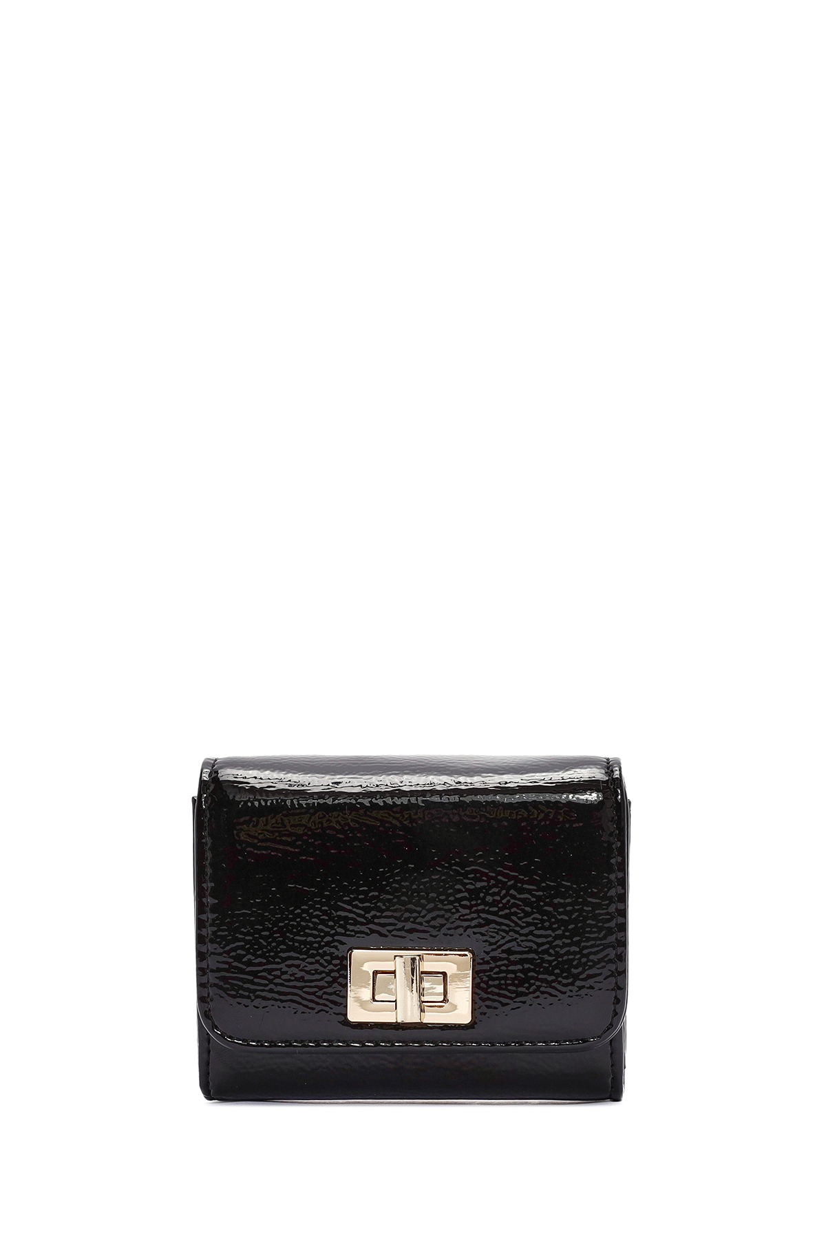 کیف پول زنانه چرم ورنی مشکی ۰۰۰A2D560016 Derimod