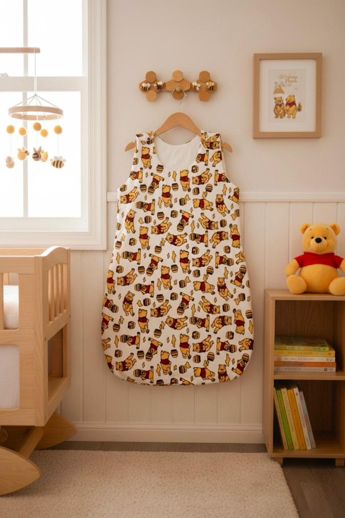 Lumos Trade Yeni Doğan Bebek Winnie the Pooh Desenli Soft Kundak Uyku Tulumu 0-6 Ay 1 Tog - Fular Hediyeli fotoğrafı 3 (önizleme)