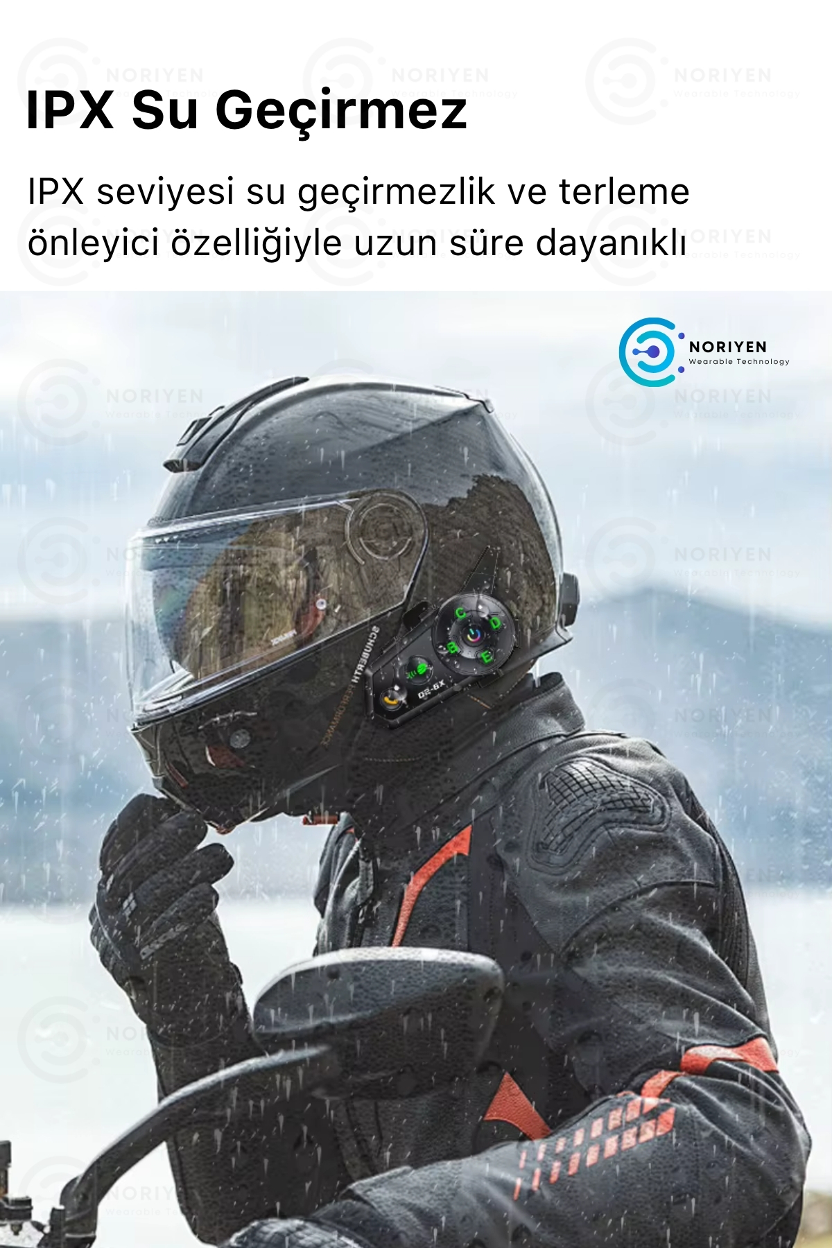 Yeni Nesil Motosiklet Kask D2-6X 6 Bağl. Interkom Mikrofonlu Gürültü Engelleyici Bluetooth Kulaklık
