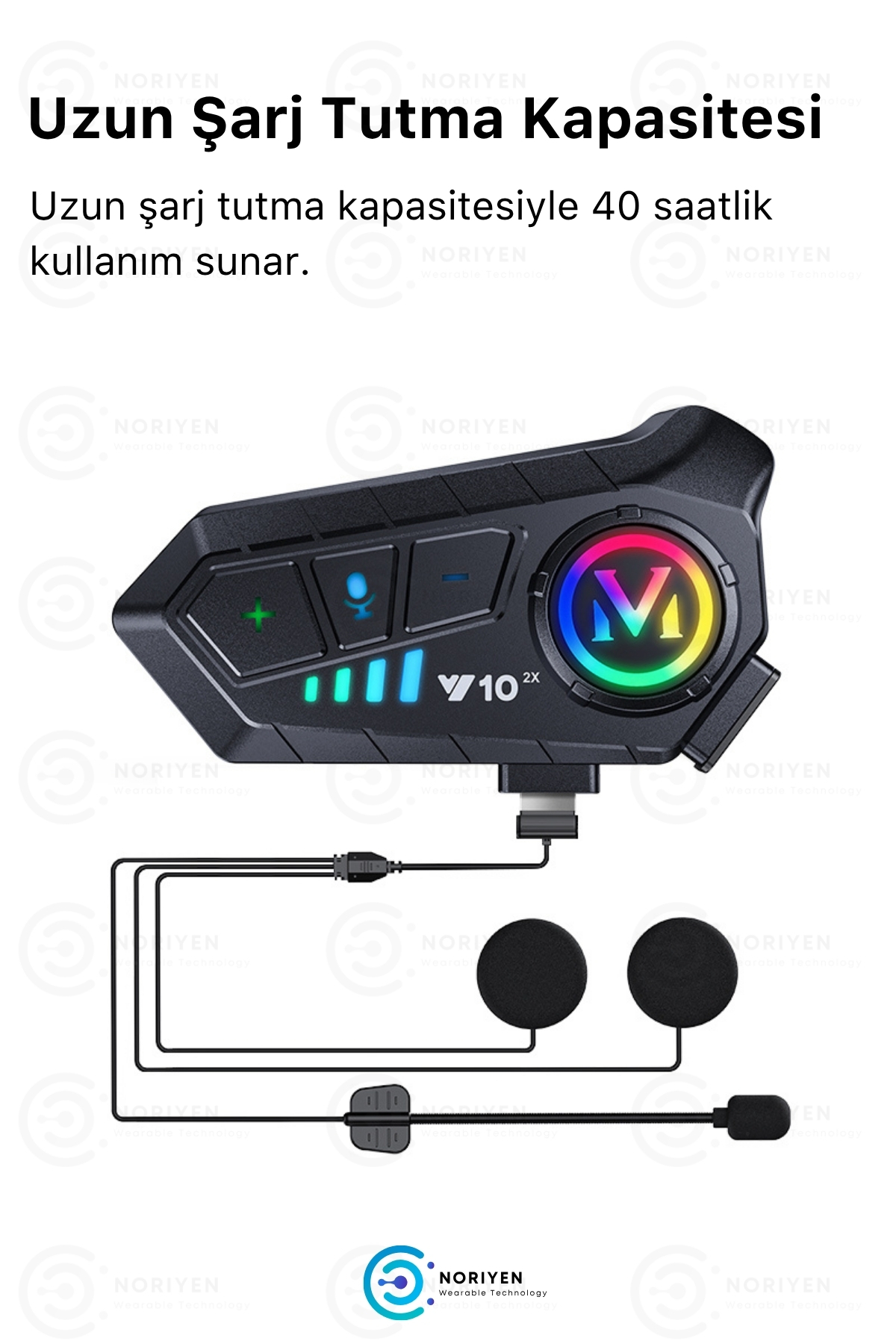 Yeni Nesil Motosiklet Kask Y10 2X Interkom Mikrofonlu Gürültü Engelleyici Bluetooth Kulaklık
