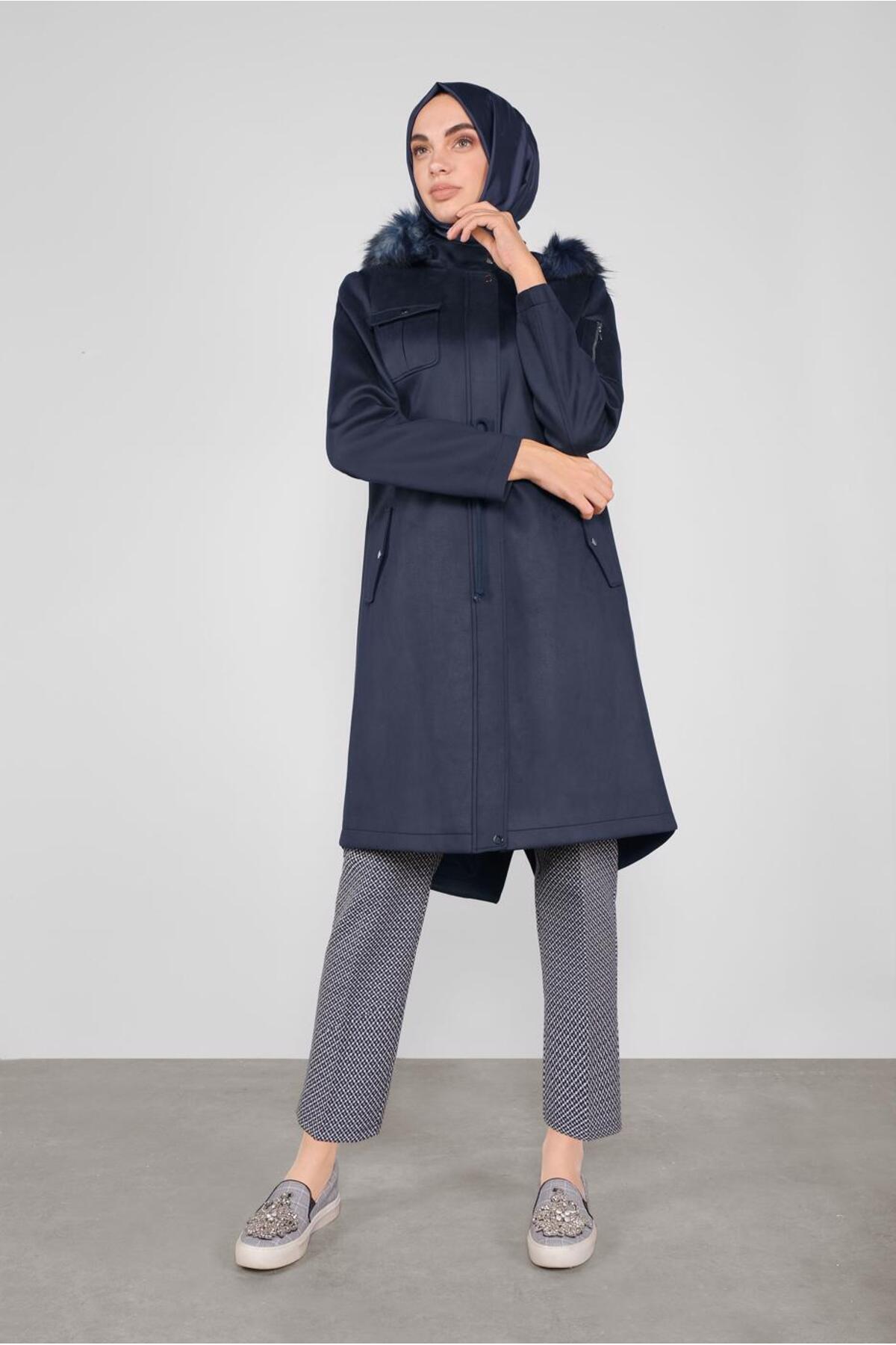 آلوینا پالتو کلاه‌دار با آستر خز ۹۰۱۴۴