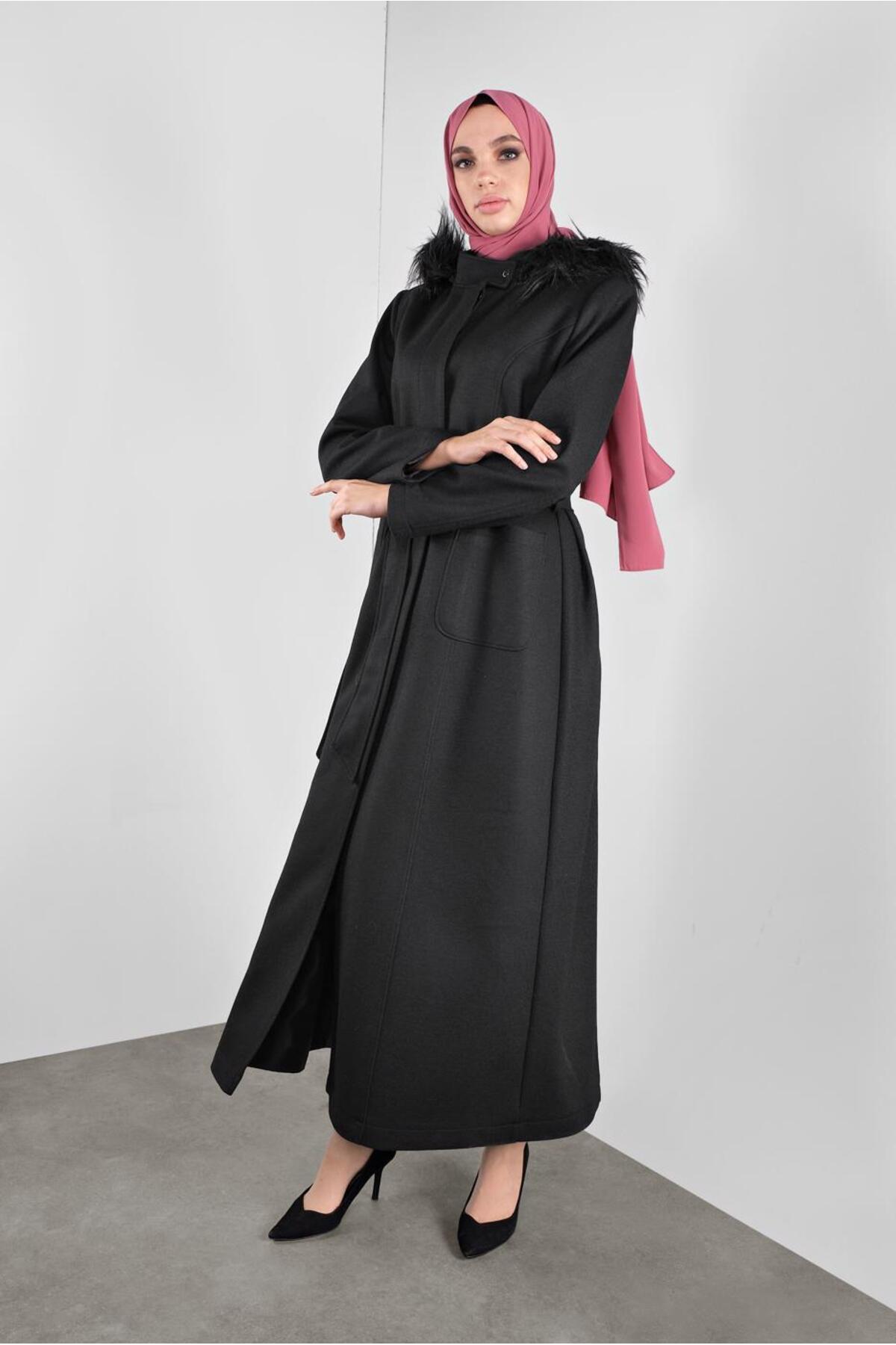 آلوینا کت خزدار کلاه‌دار، کمر کشی ۹۰۱۶۲