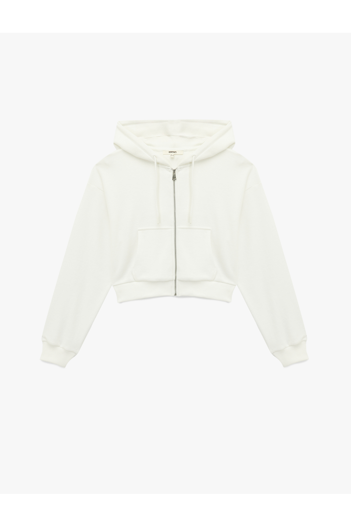 Koton  Pamuklu Slim Fit Cepli Uzun Kollu Fermuarlı Kapüşonlu Hırka - Görsel 3