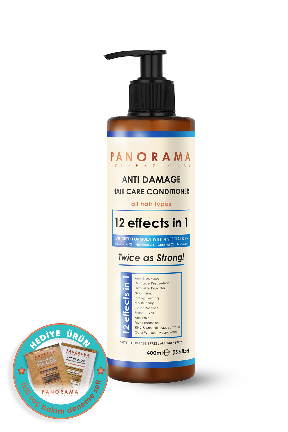 PANORAMA PROFESSIONAL نرمکننده موی مغذی برای موهای خشک حاوی روغن ماکادمیا، فندق، نارگیل و مارولا ۴۰۰ میلیلیتر — PP20231218