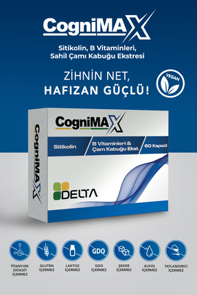 Dens Delta Naturel Cognimax Sitikolin, Sahil Çamı Kabuğu Ekstresi, Aktif B Vi...