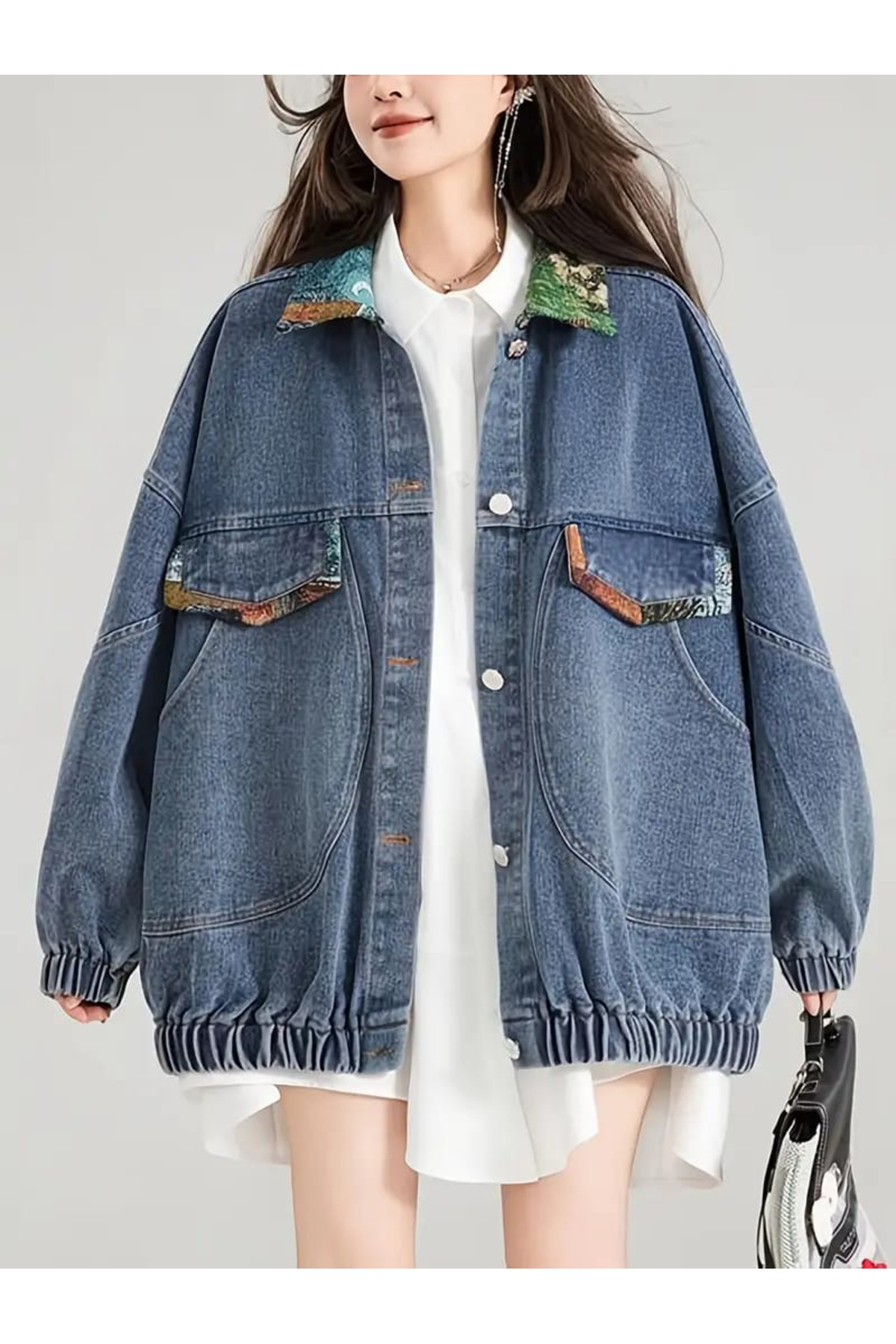 Semesia  Oversize Denim Ceket - Görsel 5