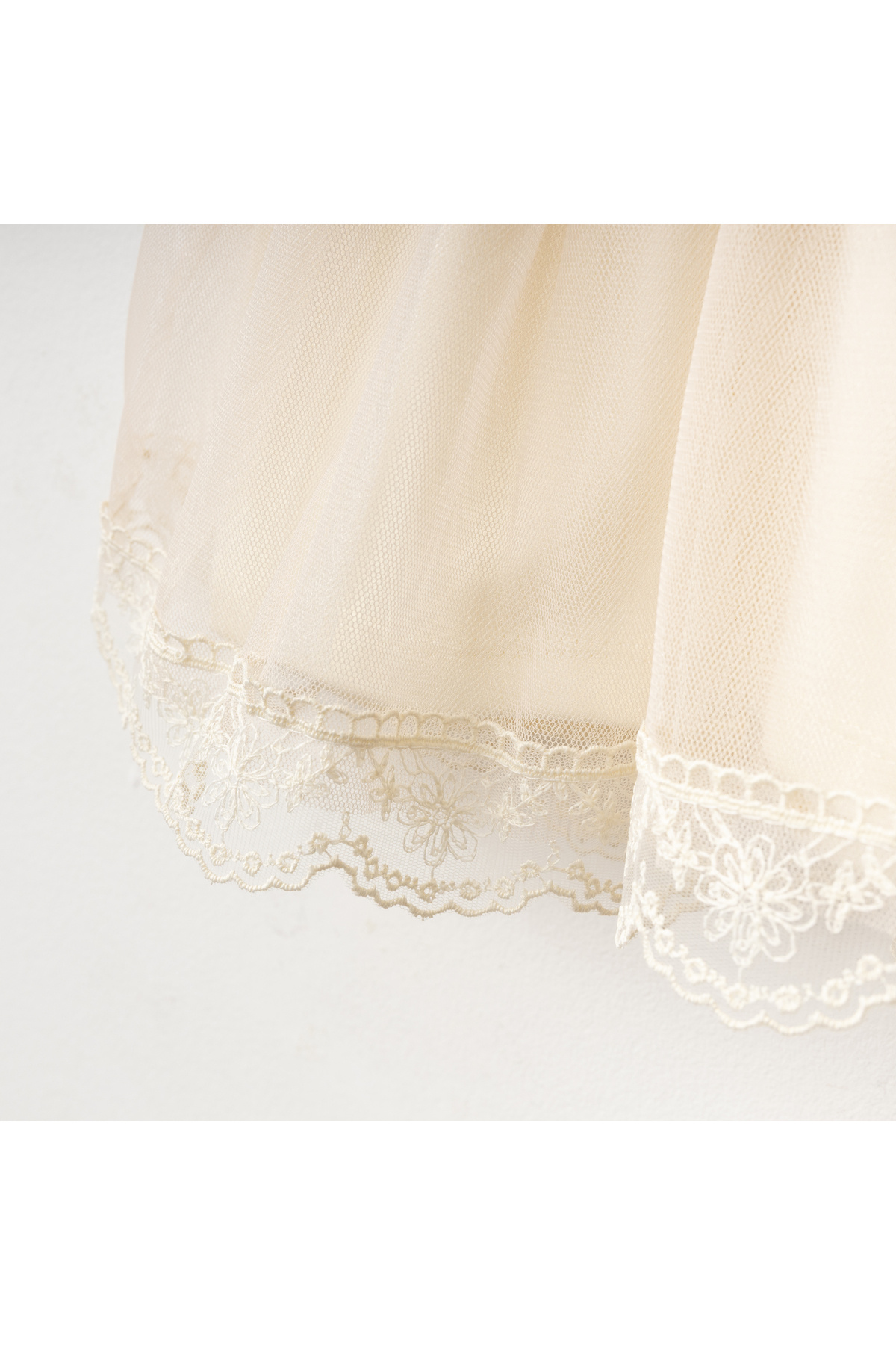 Miniday Baby Kız Bebek Mevlütlük Dantelli Tüllü Elbise Bandanalı fotoğrafı 7 (önizleme)