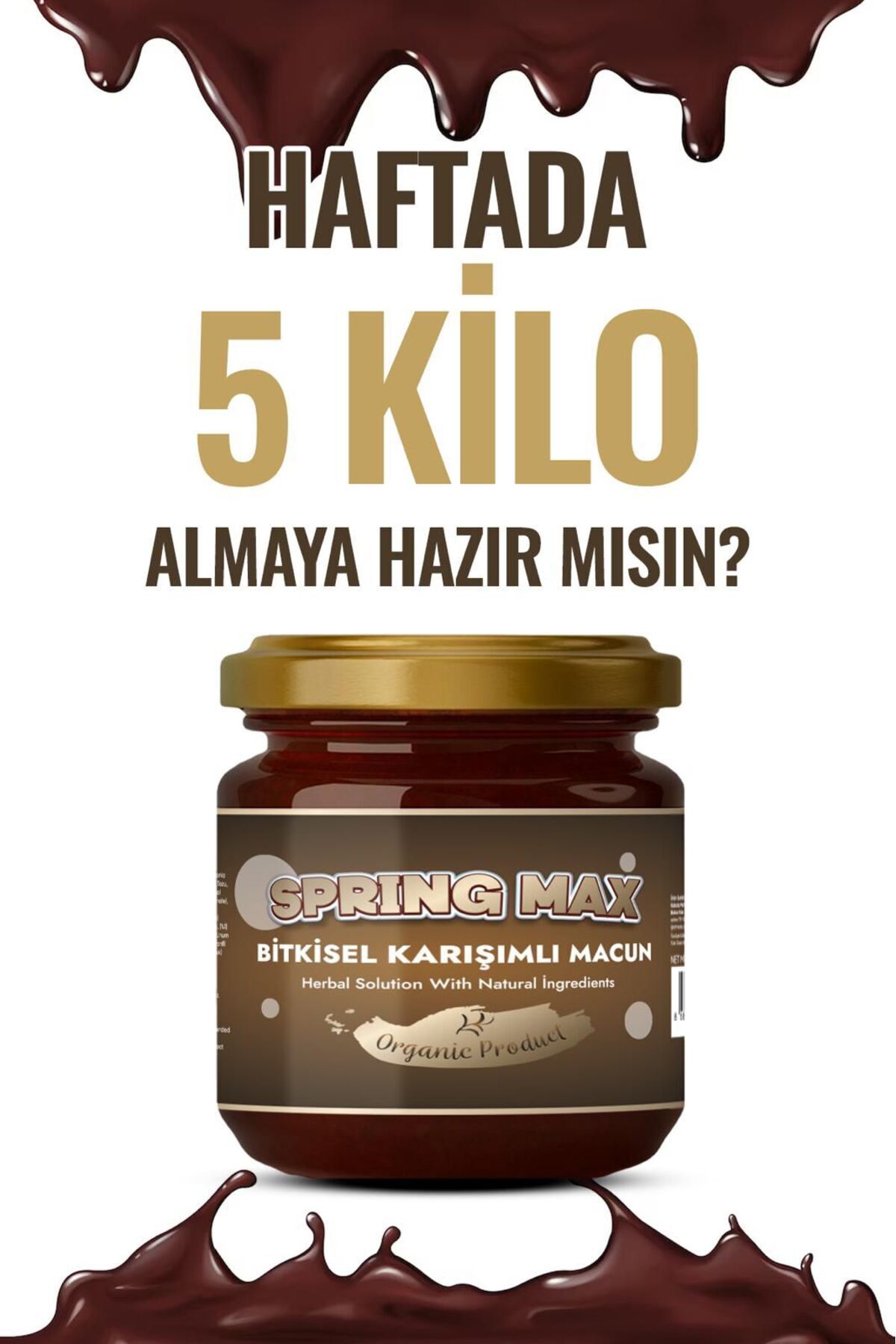 SPRİNGMAX Kakaolu Pekmez iştah açıcı Vitamin Arı Sütü Bitkisel Organik Karışımlı Macun