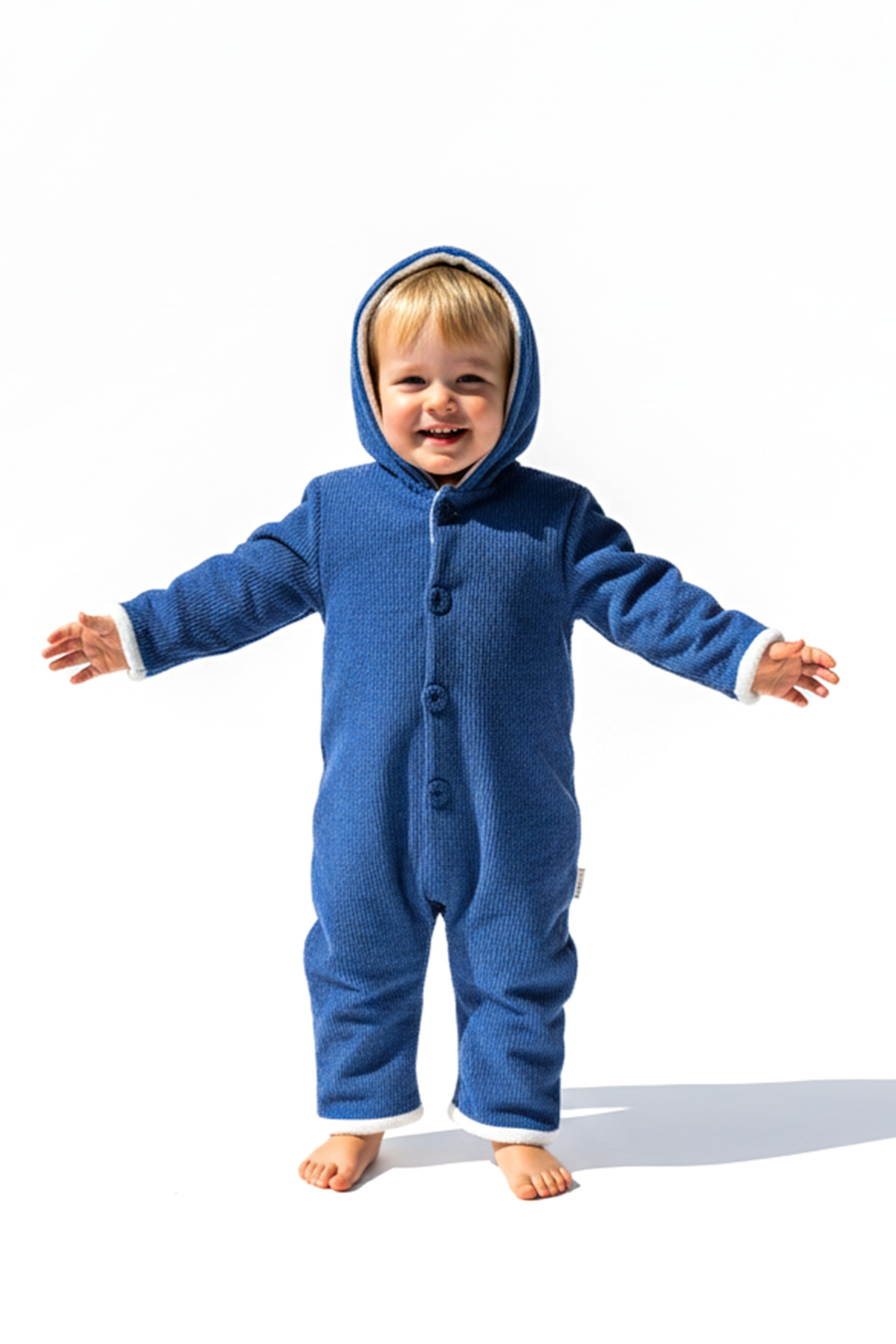 Baby Animals Kız Erkek Unisex Mevsimlik Çift Kat Kadife Ultrasoft Şapkalı Bebek Çocuk Uyku Tulumu Astronot Tulum fotoğrafı 5 (önizleme)