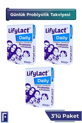 LifyLact Daily Probiyotik, Prebiyotik, 30 Kapsül , Günlük Probioyotik , 3'lü ...