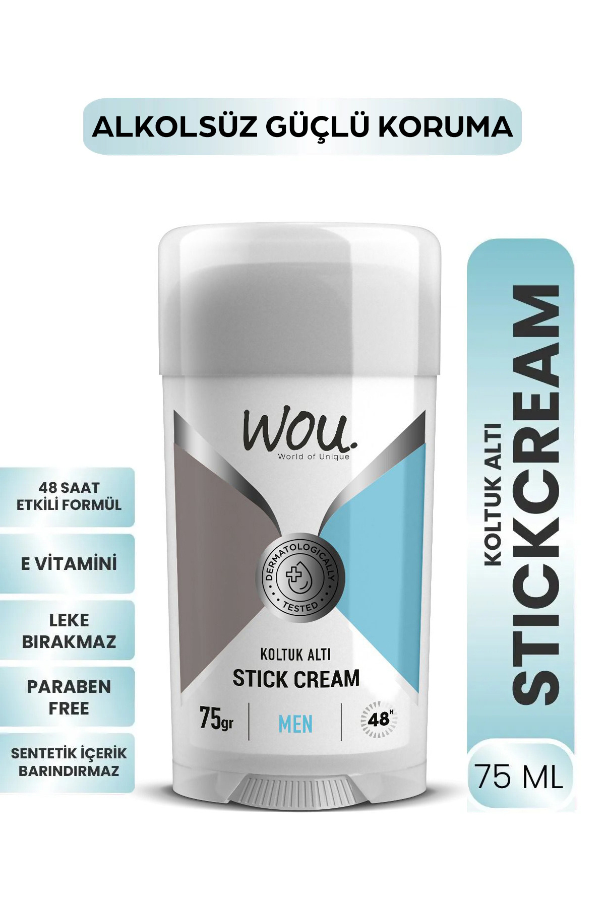 WOU World of Unique Wou koltuk Altı Stick Cream Men 75 g