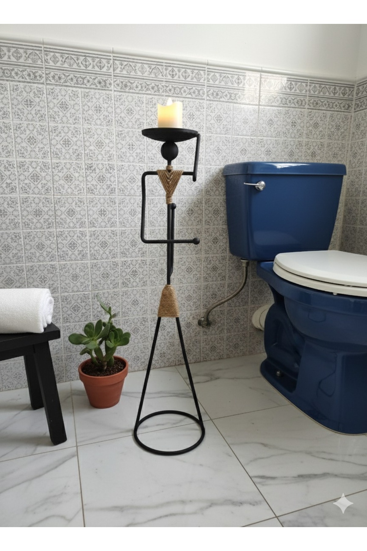 Grandmix Dekoratif Tuvalet Kağıdı Askısı Modern İnsan Figürlü Tuvalet Kağıtlığı Modern Banyo Toparlayıcı