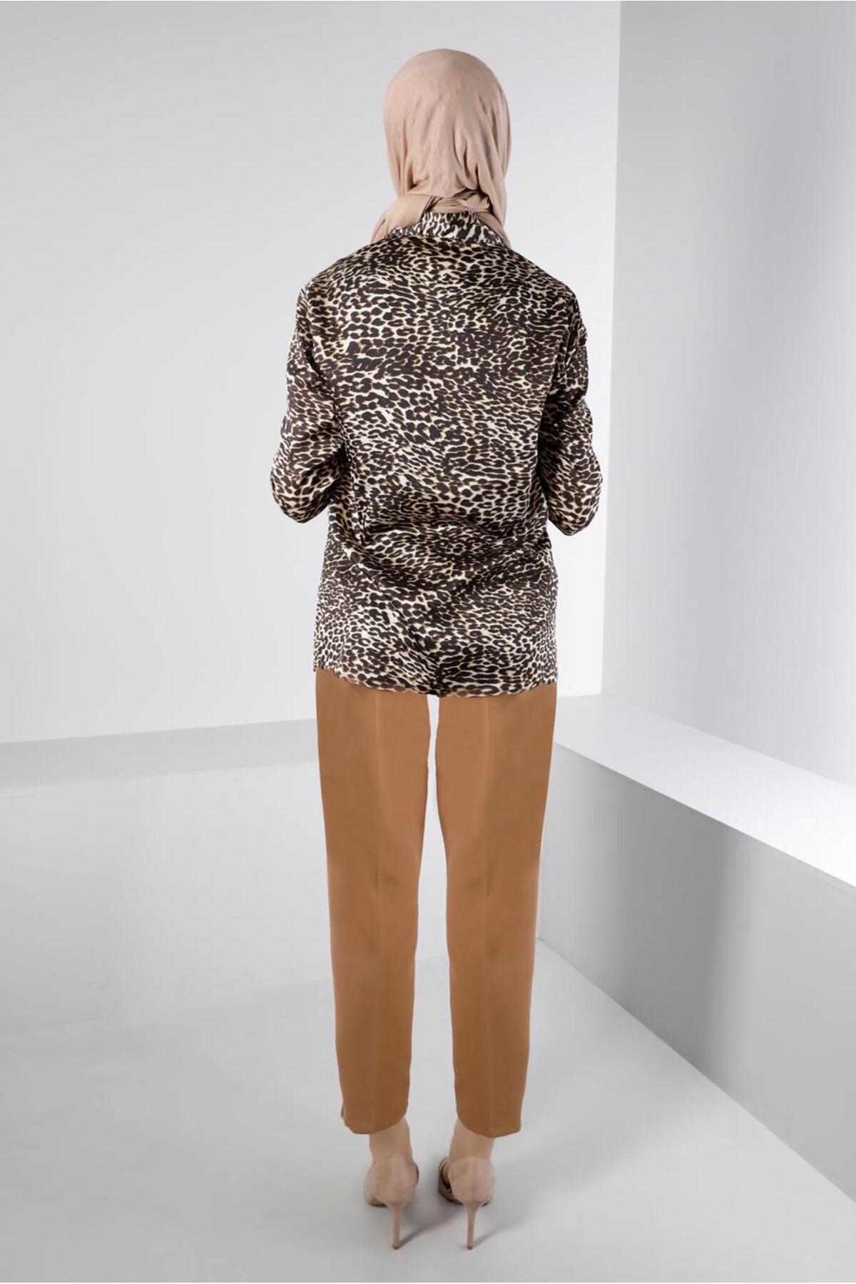 Alvina LEOPAR DESENLİ SATEN BLUZ 43410 - Fiyatı, Yorumları