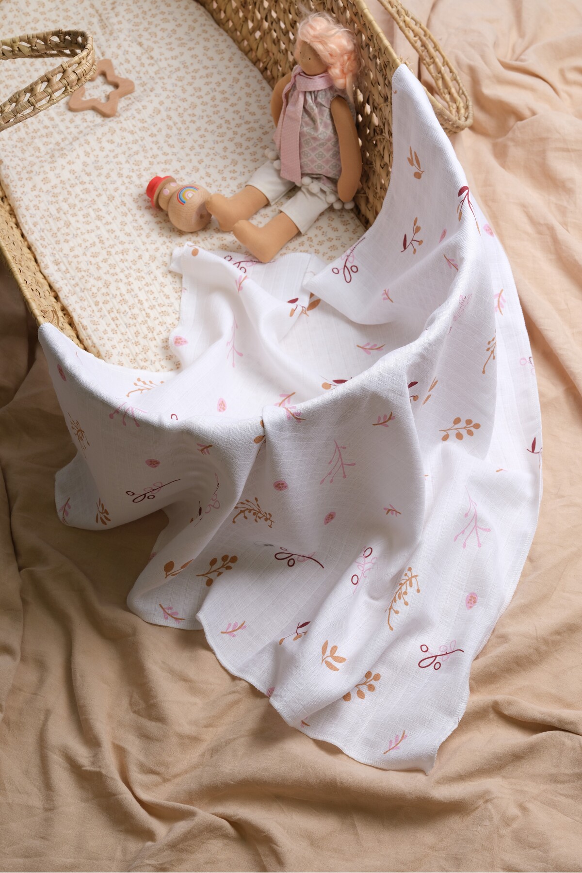 Bondberro Çok Amaçlı Müslin Örtü & Battaniye 3'lü Set %100 Pamuk Oeko-teks Sertifikalı 80x80 Cm fotoğrafı 2 (önizleme)