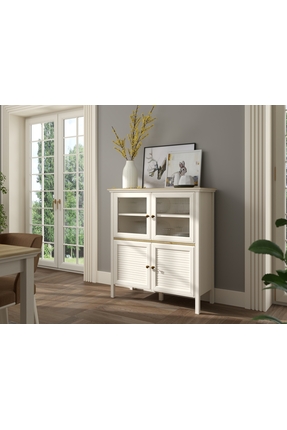 Sakura Ahşap Hunerika Feyra Premium 2 cam kapaklı 2 panjur kapaklı büfe/vitri...