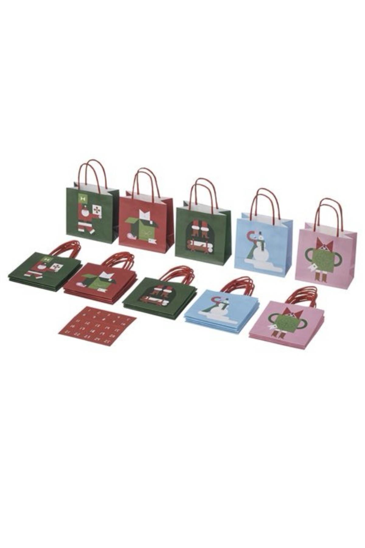 IKEA Vınterfınt hediye poşeti, karışık desenler 10x10cm 25 adet