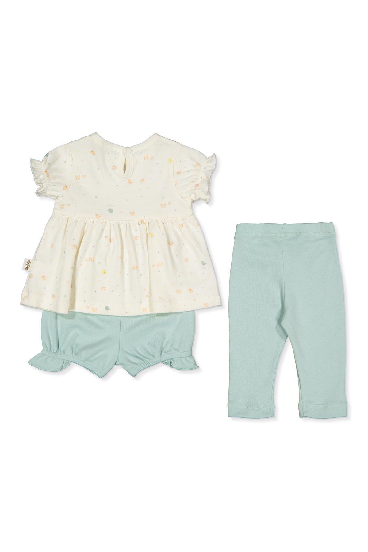 Bebetto ORGANİK İNTERLOK PATİKSİZ PİJAMA TAKIMI 3LÜ (ORGANIC COLORFUL BIRDS) MİNT fotoğrafı 2 (önizleme)