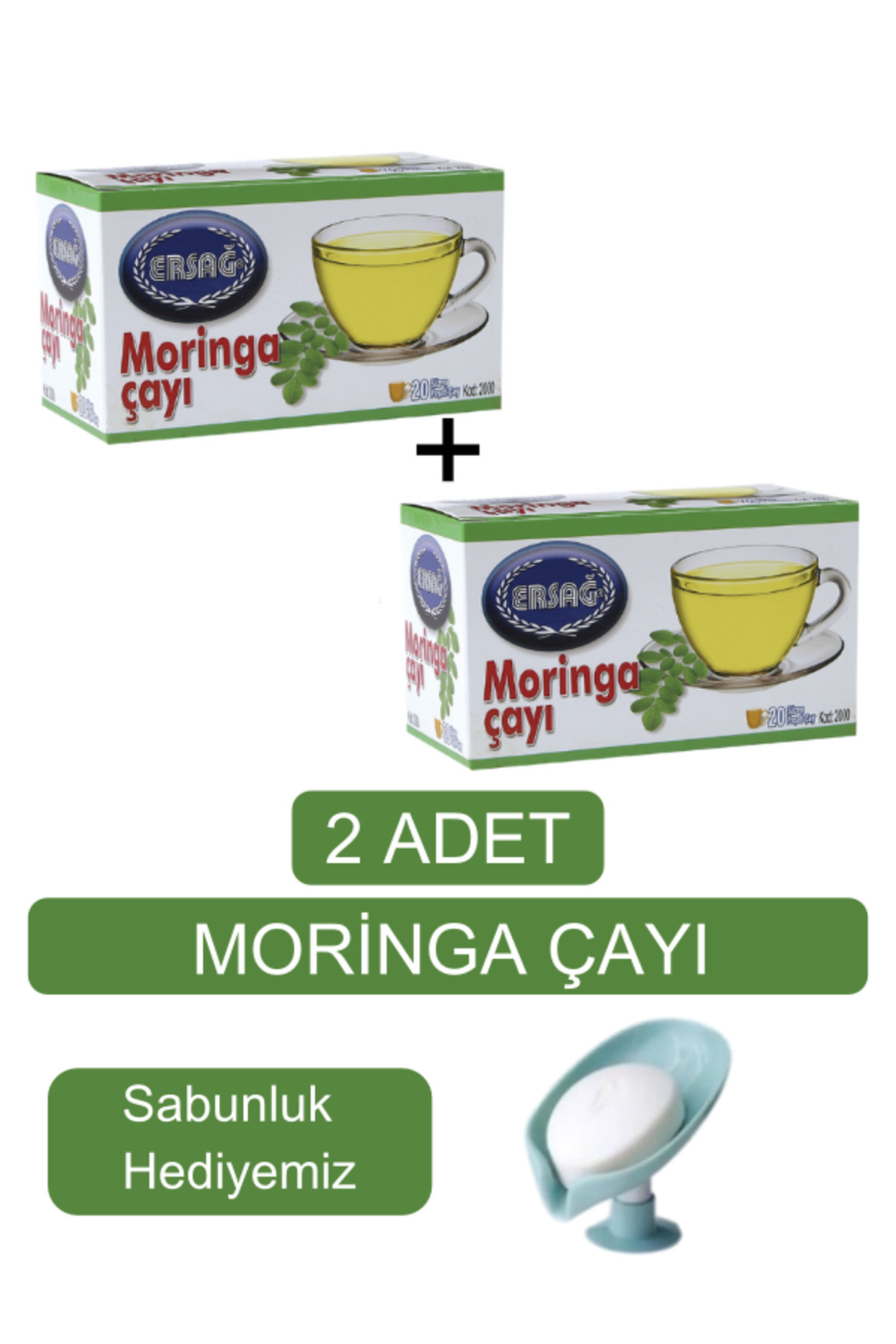 Ersağ Moringa Çayı Tekli Poşet - Sabunluk Hediyemiz 2000-06