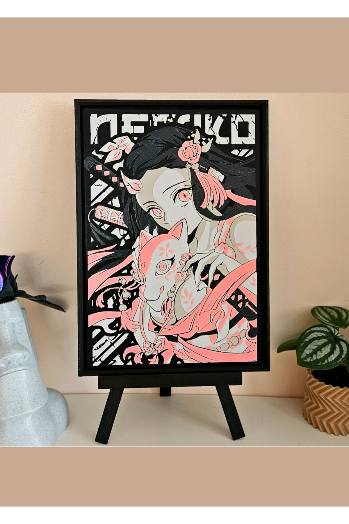 Nezuko - Demon Slayer 3D Printed Poster– Decorative Anime Wall Figure - Souvenirs