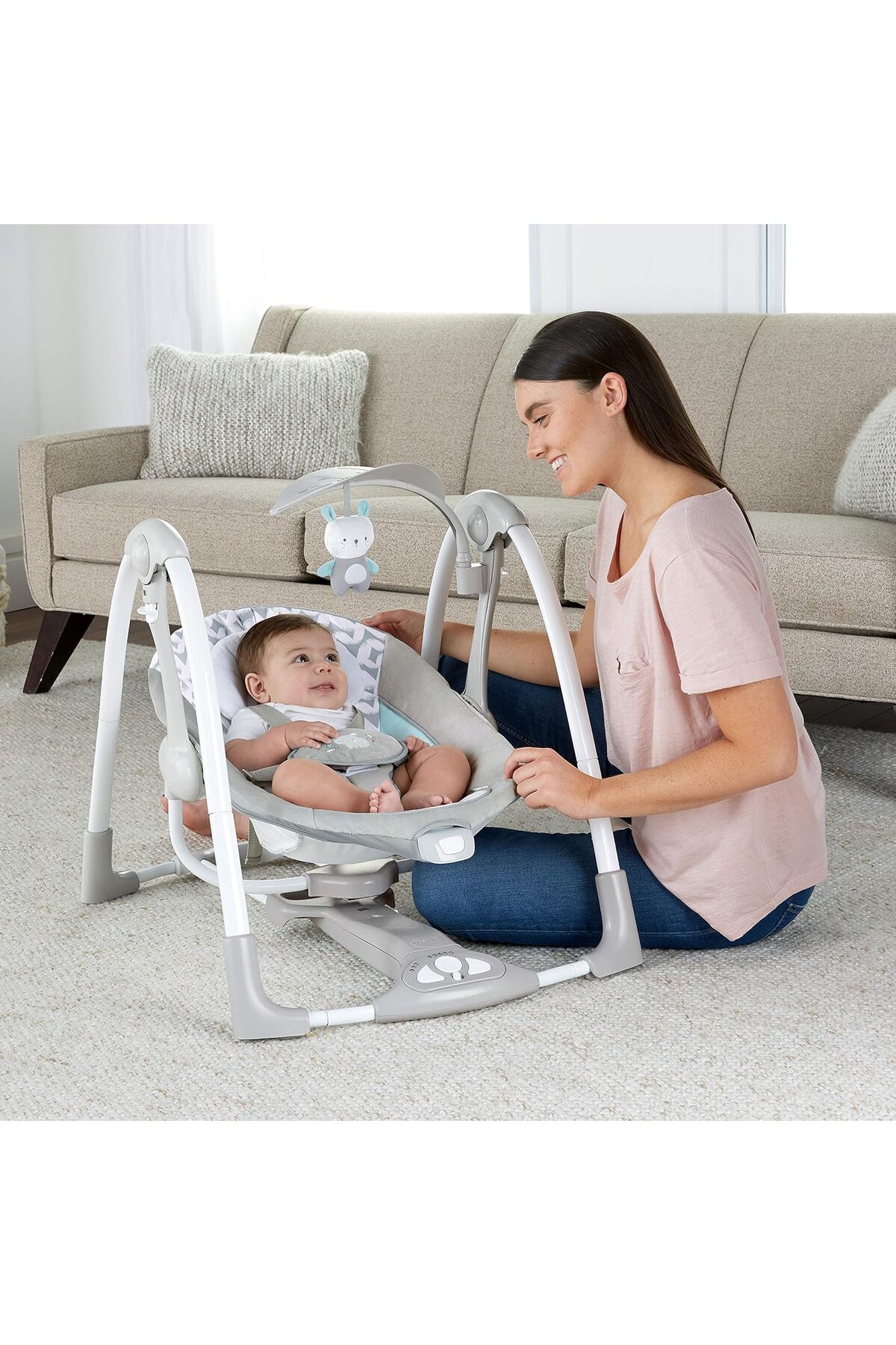 Ingenuity ConvertMe 2'si 1 Arada Kompakt Taşınabilir Bebek Salıncağı , 9 kg'a kadar. fotoğrafı 2 (önizleme)