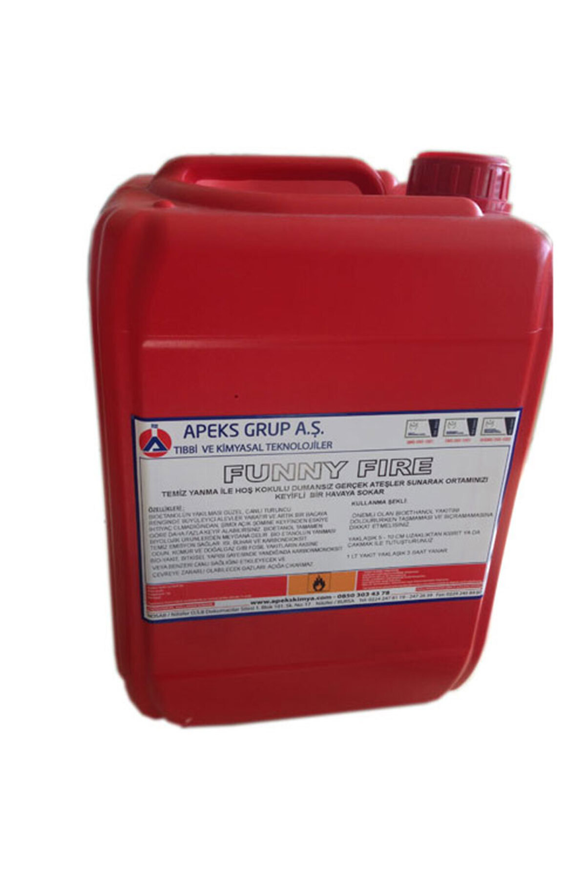 APEKS Funny Fire - Bioethanol Bacasız Şömine Yakıtı - 10 Lt