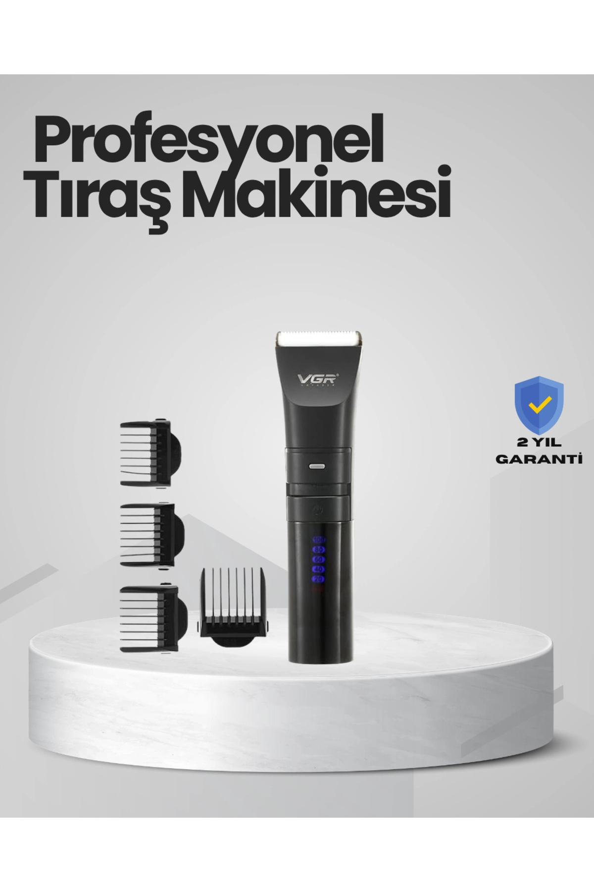 Genel Markalar Şarjlı Tıraş Makinesi –Dijital Ekranlı, Hızlı Şarjlı, Profesyonel Kesim Seti